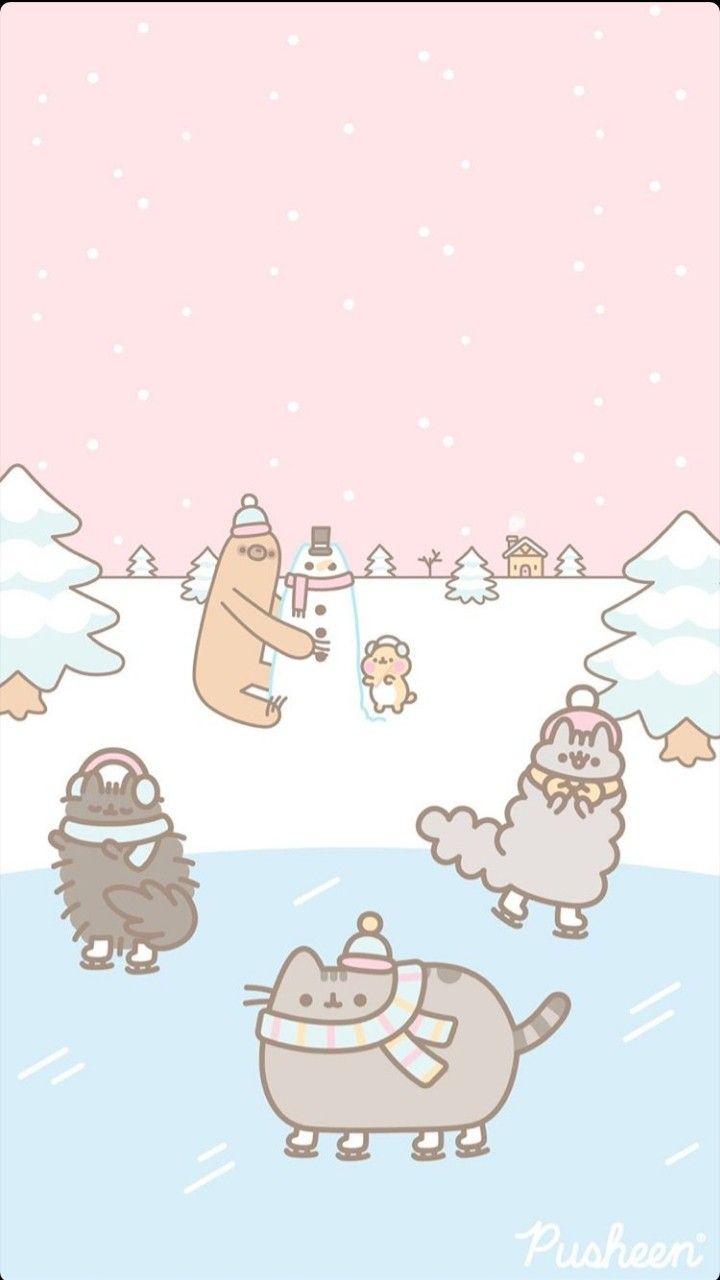 720x1280 Skying Pusheen Wallpaper. Pusheen cute, iPhone wallpaper winter, Pusheen cat