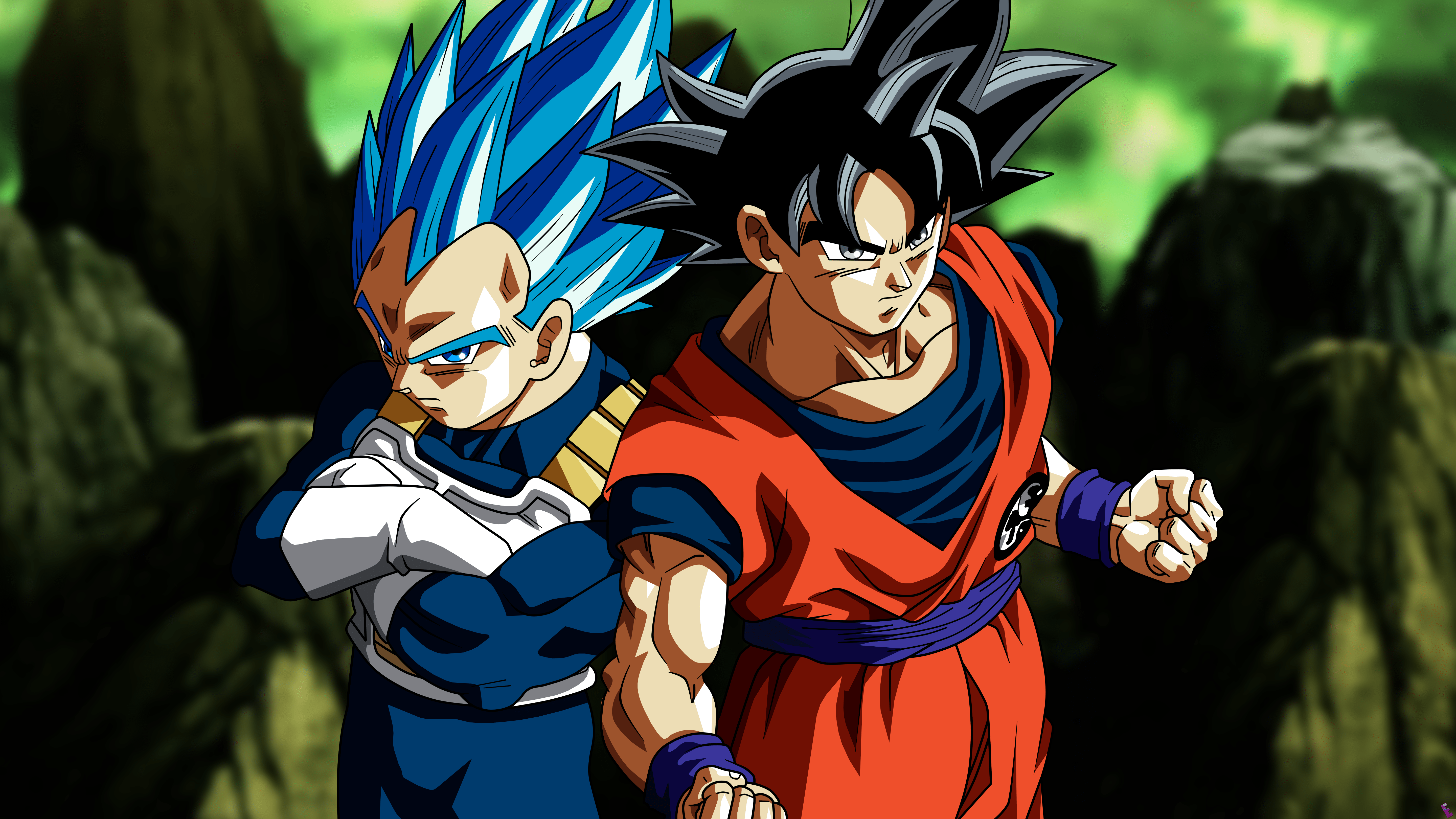 5760x3240 Dragon Ball, ultra instict, Son Goku, Vegeta, Super Saiyan Blue, Dragon Ball Super Gallery HD Wallpaper