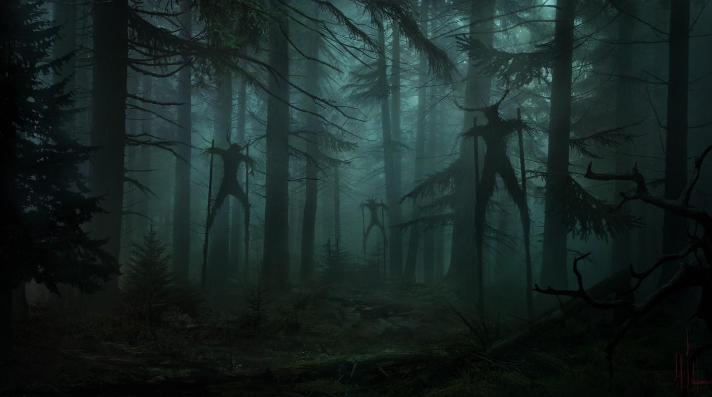 1436x800 Wallpaper / wickerman, horror, forest, dark, Mystery, Yuri Hill, trees, antlers, branch free download