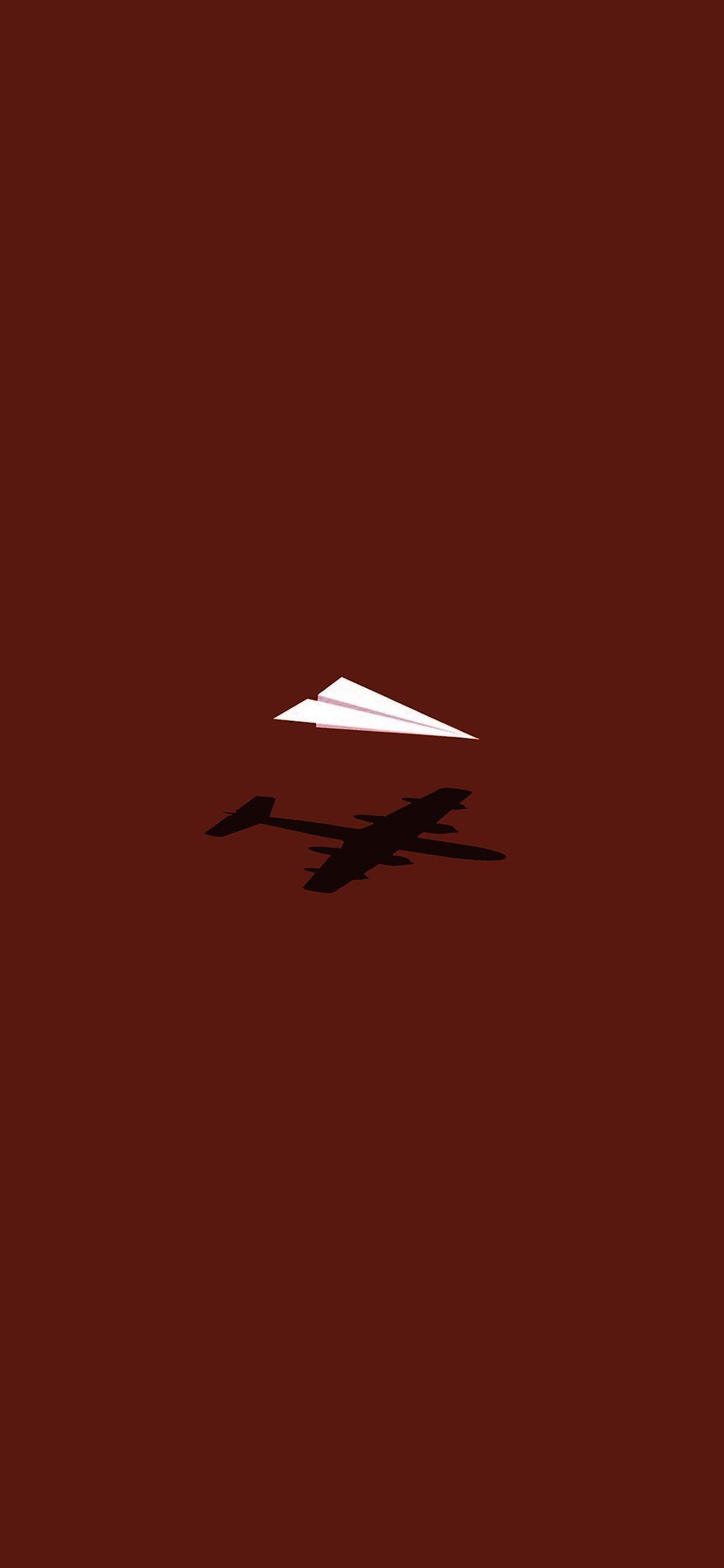 1125x2436 iPhone wallpaper. rc plane minimal red art illust cute