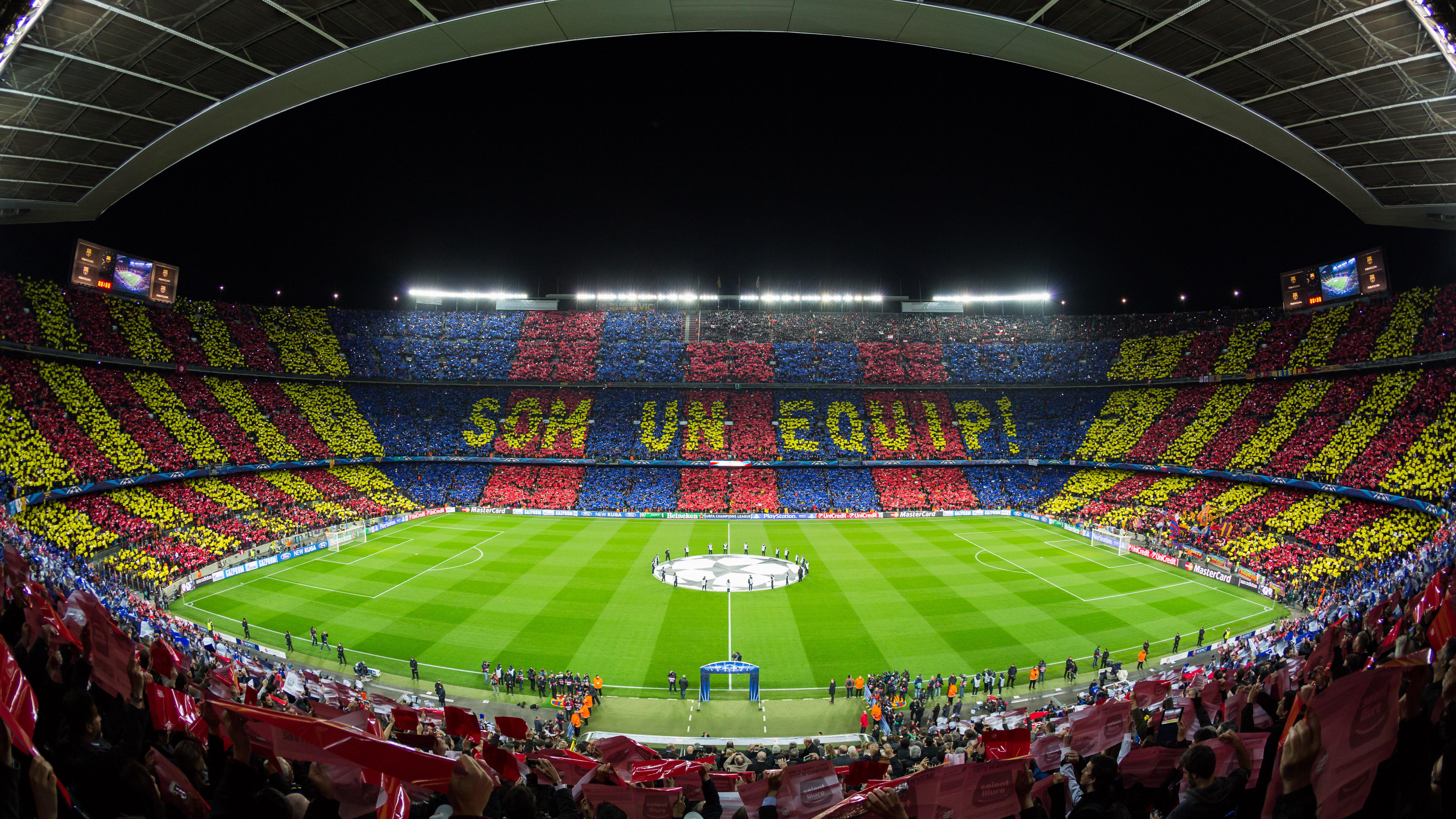 5728x3222 FC Barcelona Milan, the highest attended match of the Champions League this year