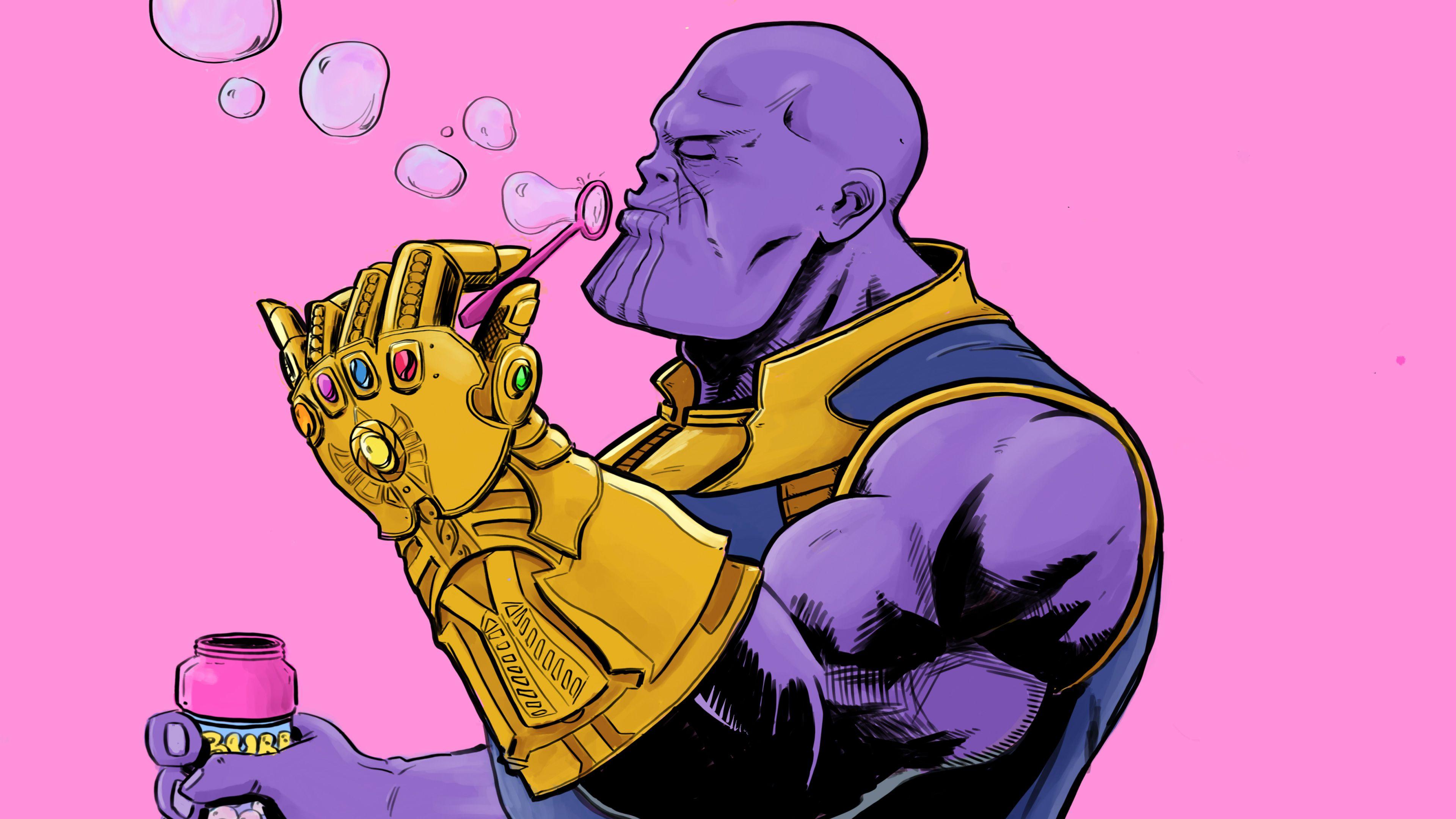 3840x2160 Thanos Cartoon Wallpaper