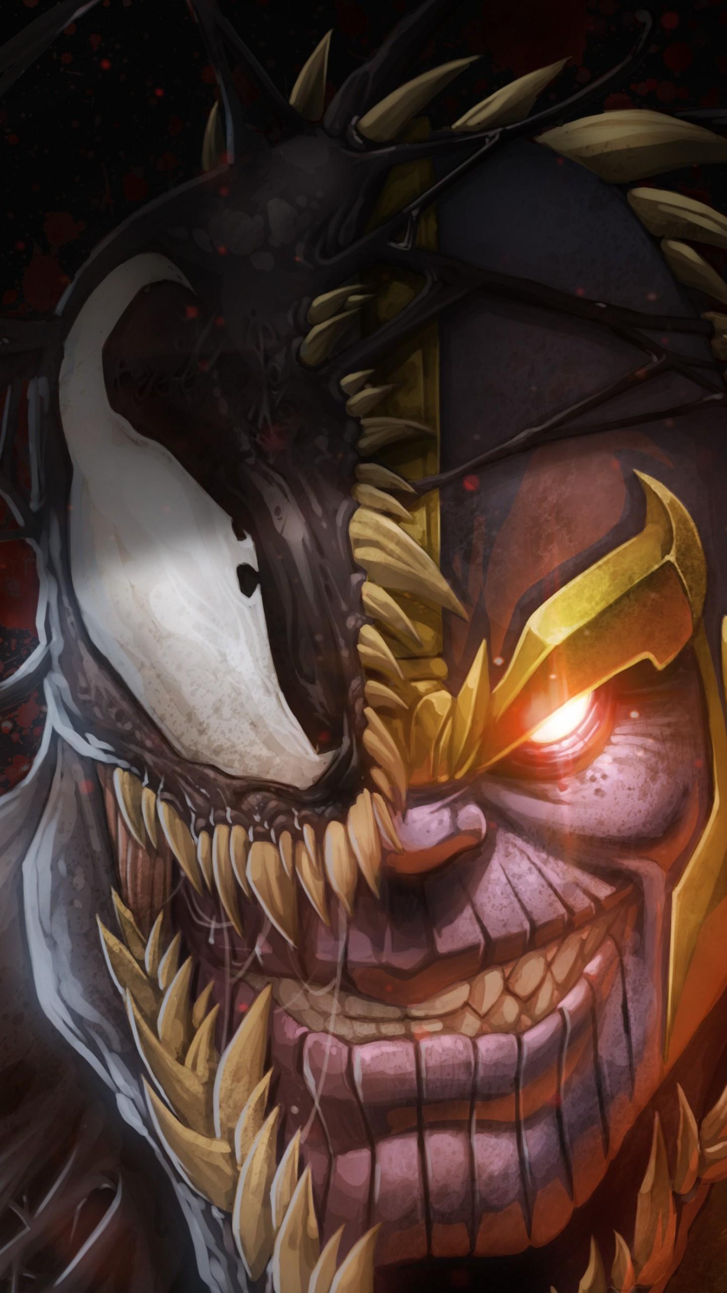 1440x2560 Wallpaper Marvel Comics, Thanos, Venom, 4K, Art