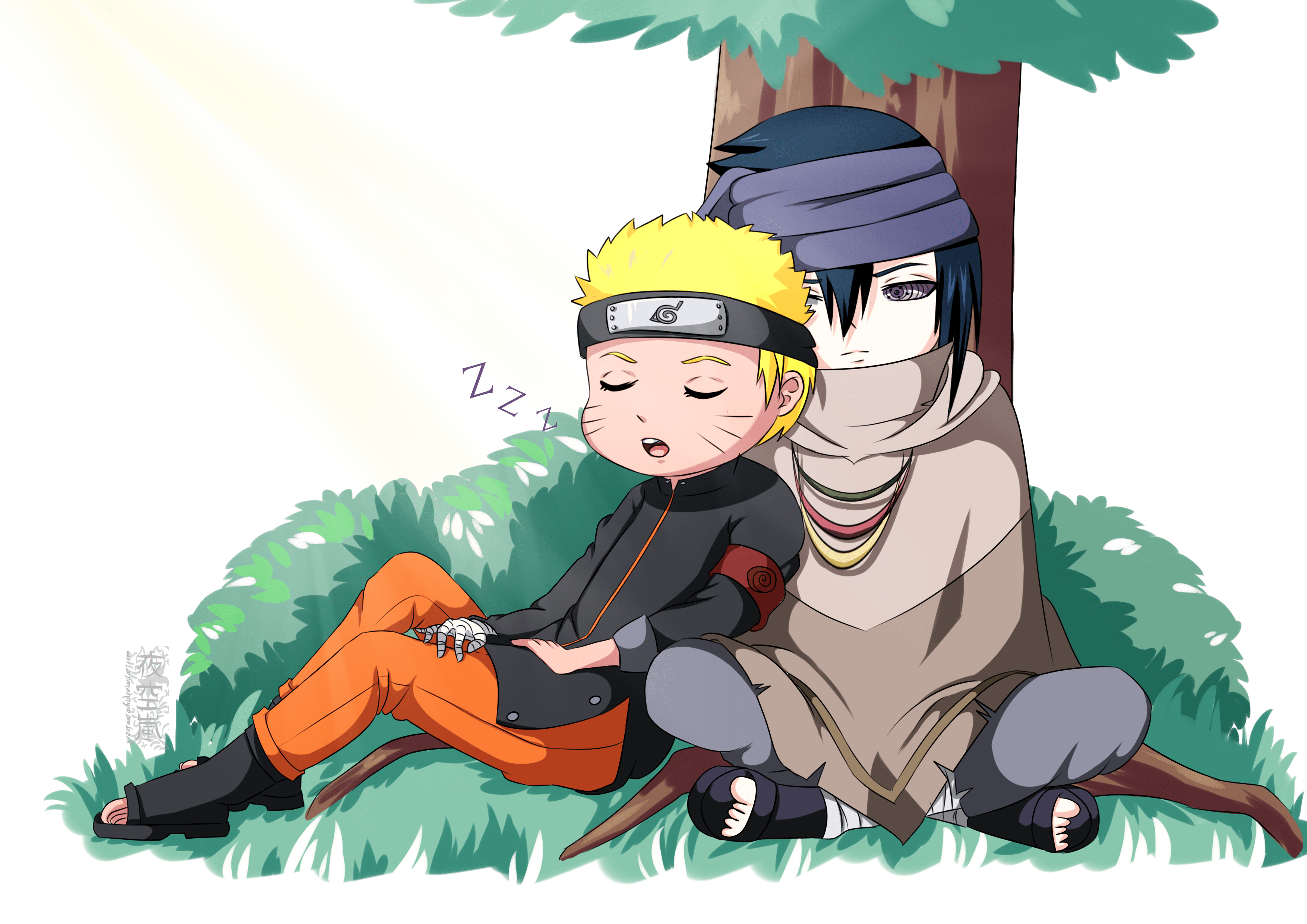 3507x2480 Download 1536x2048 Uchiha Sasuke, Uzumaki Naruto, Cute, Chibi, Friends Wallpaper for Apple iPad Mini, Apple IPad 4