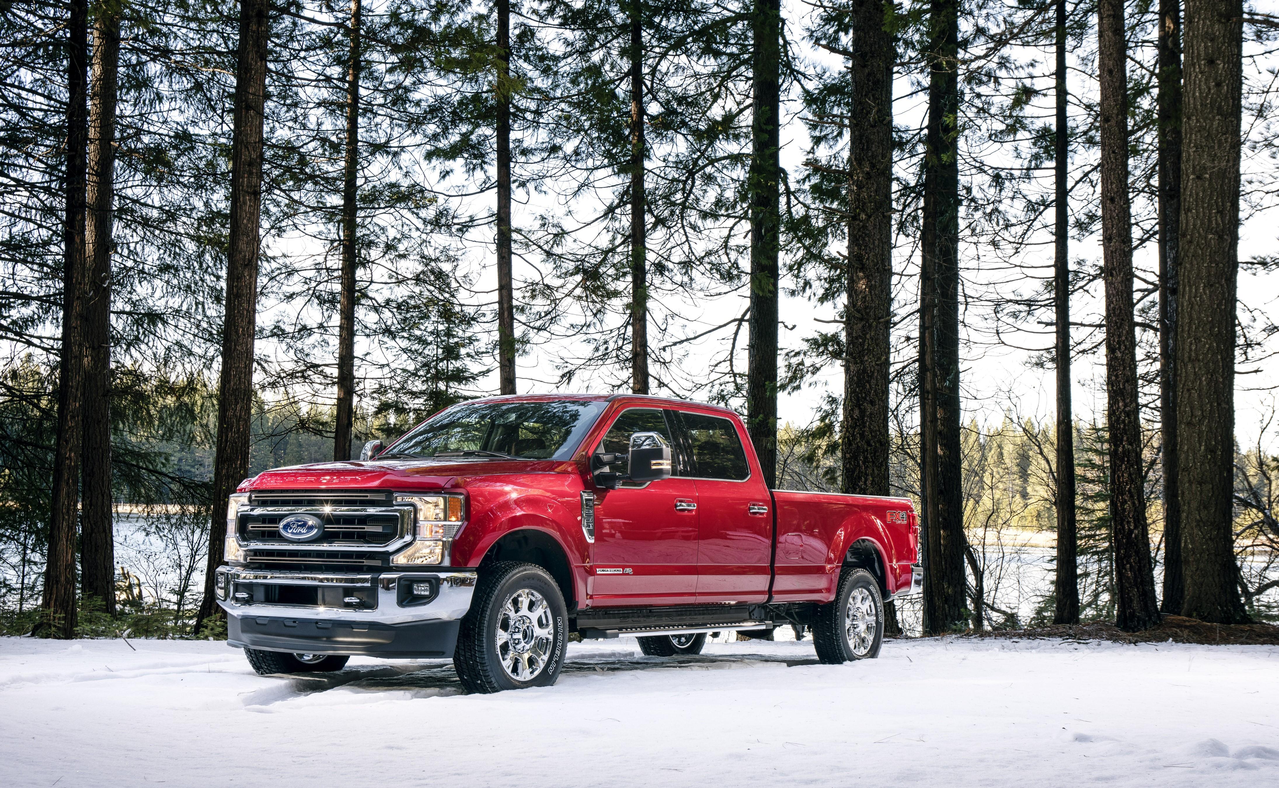 4382x2700 4K, 2020 F 250 Super Duty King Ranch Crew Cab, Ford, Red, Metallic, Pickup Gallery HD Wallpaper