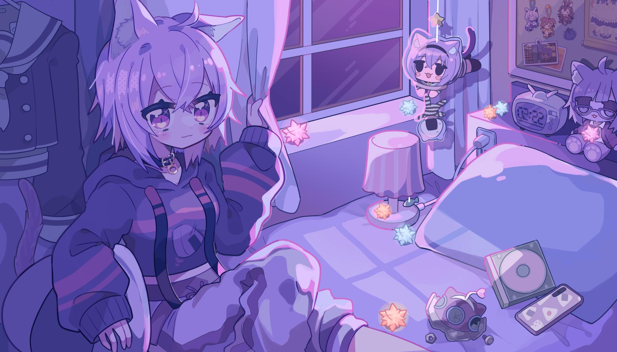 2000x1142 Nekomata Okayu HD, Nekomata Okayu, Short Hair, Hololive Gallery HD Wallpaper