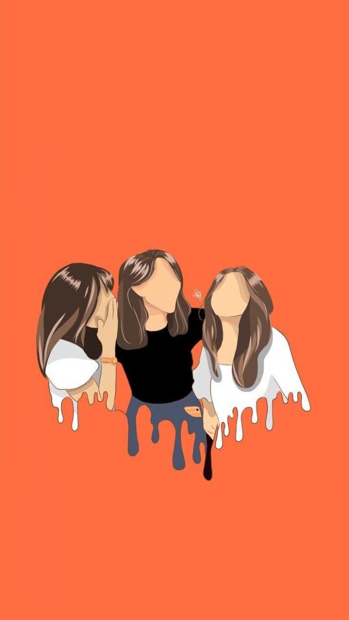 715x1271 Best friend Wallpaper 12. Girly art illustrations, Friends illustration, Girls cartoon art