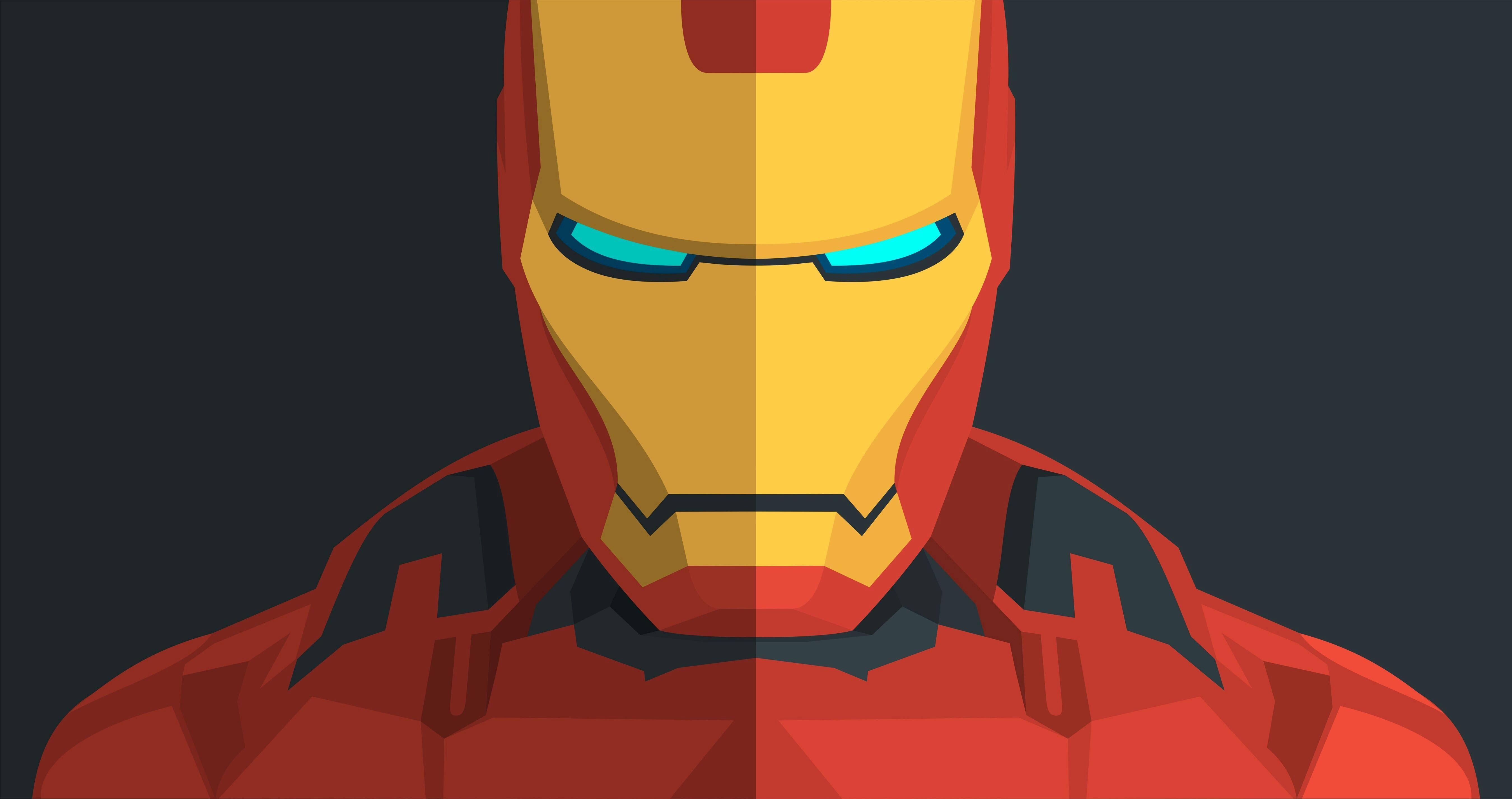 5400x2855 Download Iron Man 4k Blue Eyes Art Wallpaper
