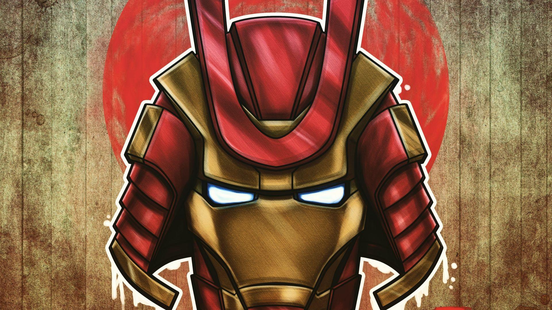 1920x1080 Desktop Wallpaper Marvel, Samurai, Iron Man, Art, 4k, HD Image, Picture, Background, 48de5b