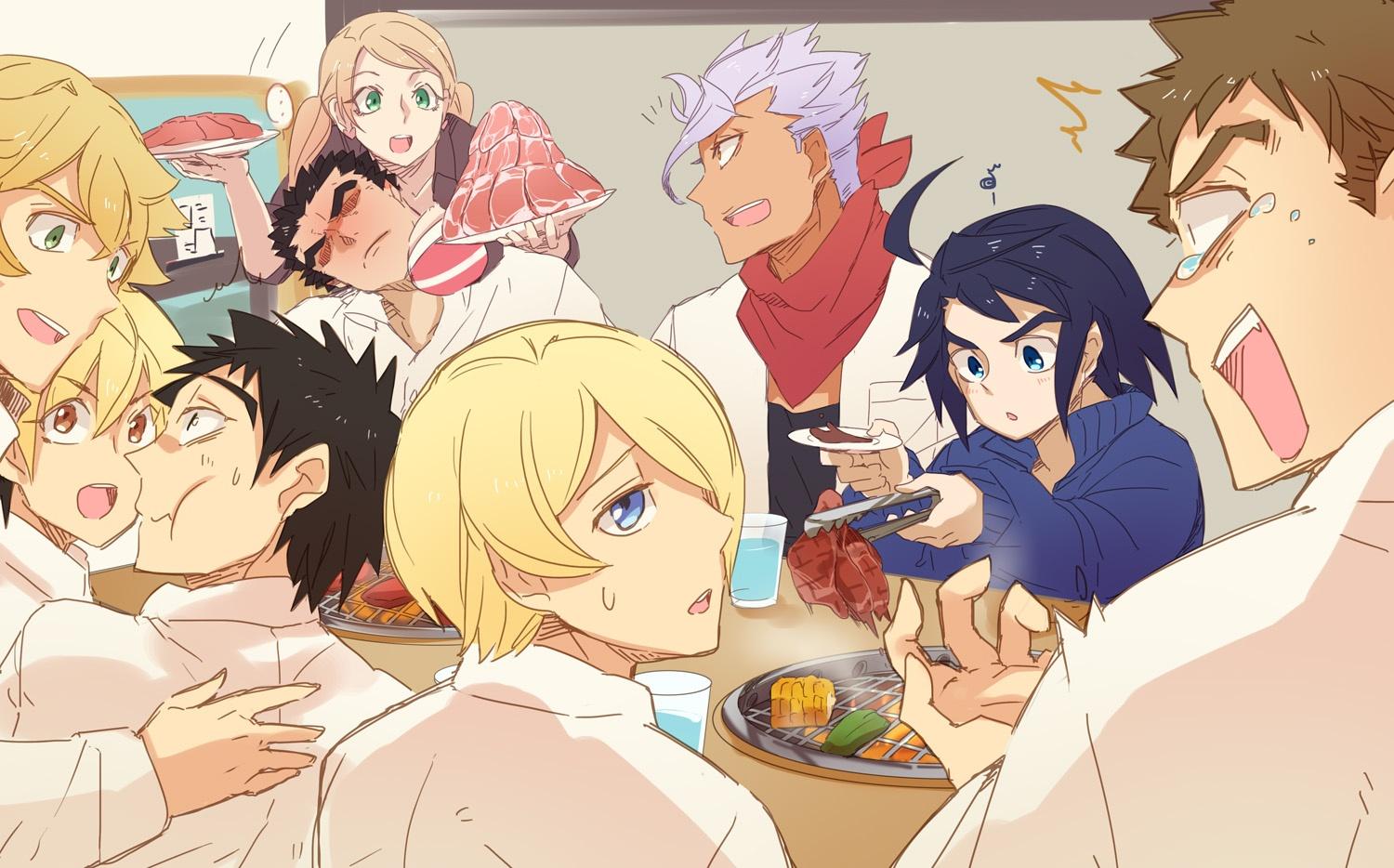 1500x934 aston altland drink food group lafter frankland male mikazuki augus mobile suit gundam orga itsuka tagme (artist) tagme (character) tears wallpaperx934