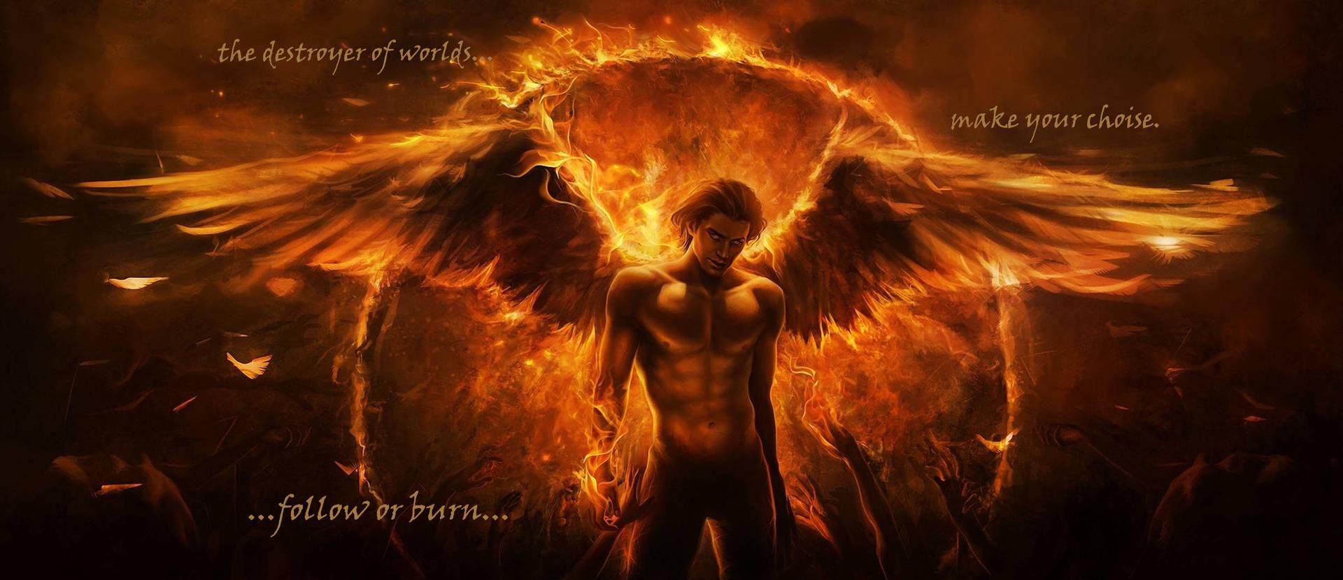 1920x830 Download HD Blazing Lucifer Wallpaper