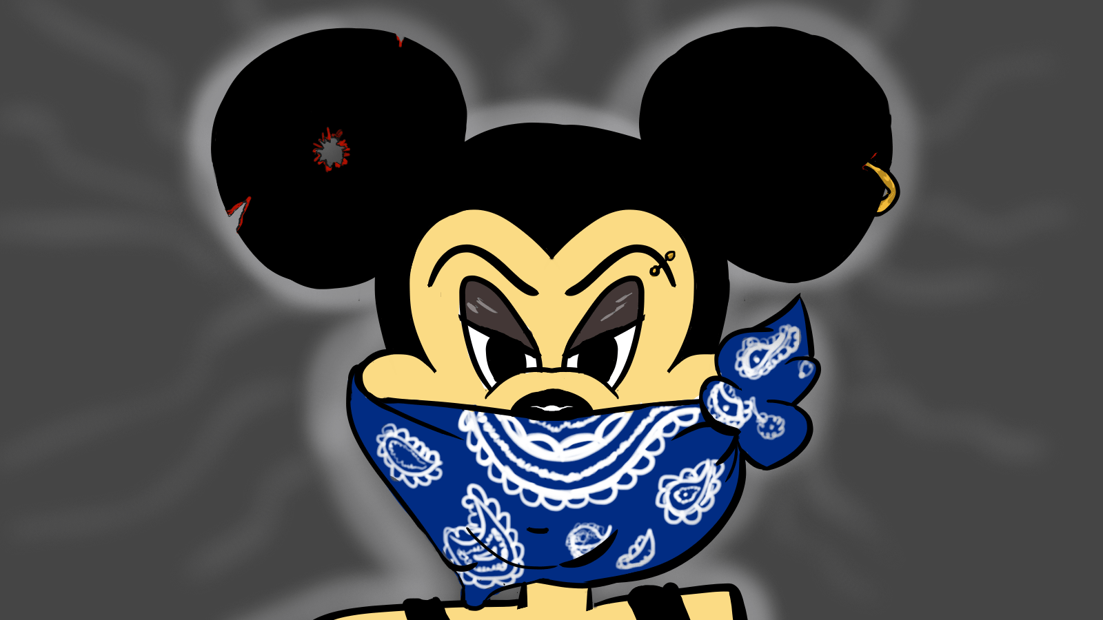 How To Draw Gangster Mickey Mouse