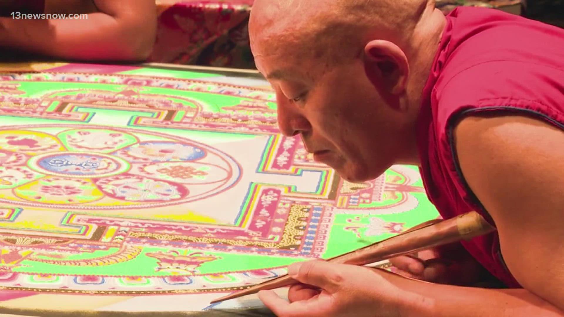 1920x1080 Monks create, then scatter amazing sand art during 'Mystical Arts of Tibet' event in