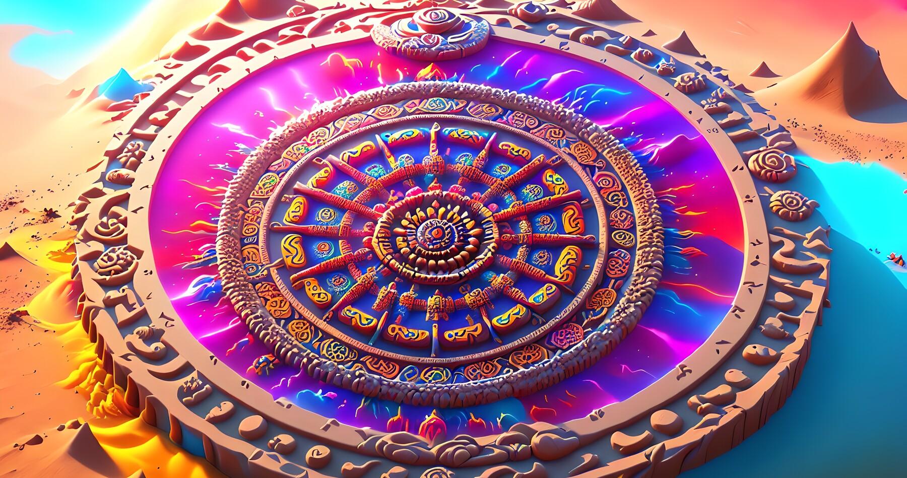 1800x949 Tibetian Mandala made of sand.4K wallpaper (pack of 50 illustrations)