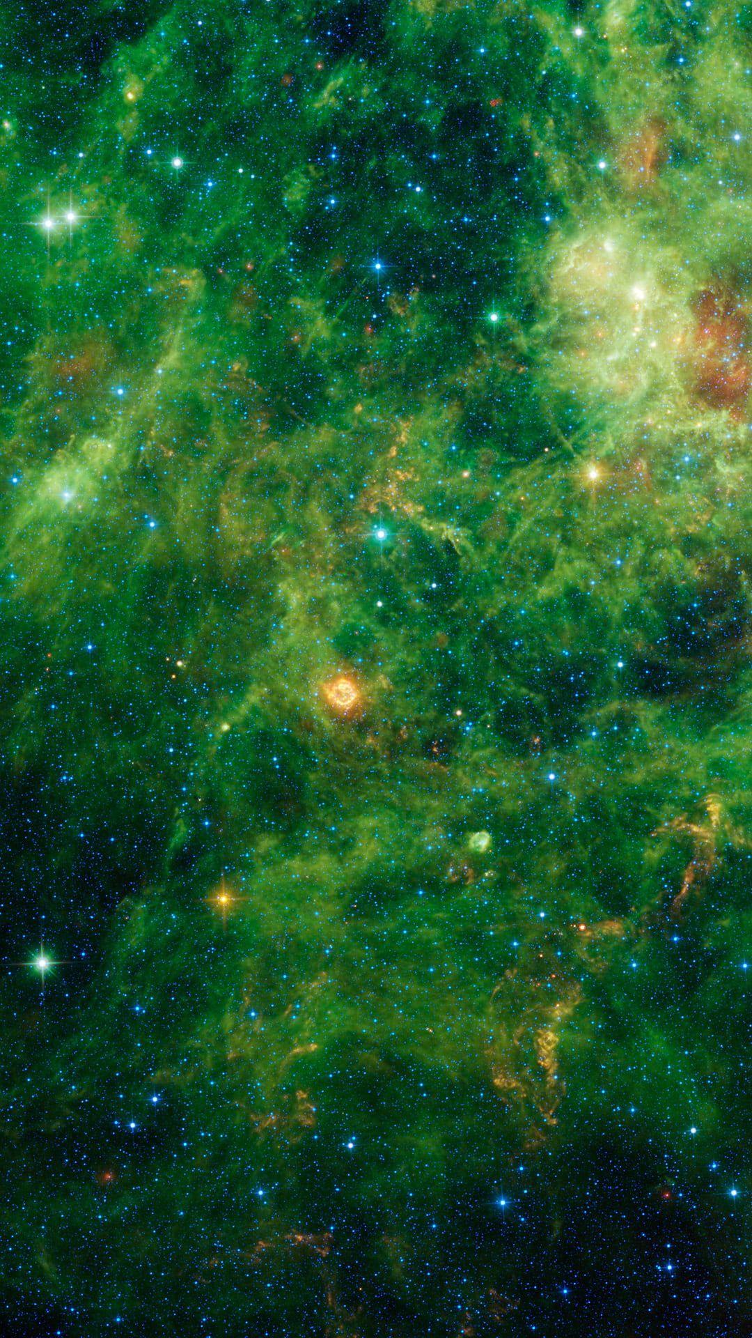 1080x1920 Galaxy Green iPhone Wallpaper