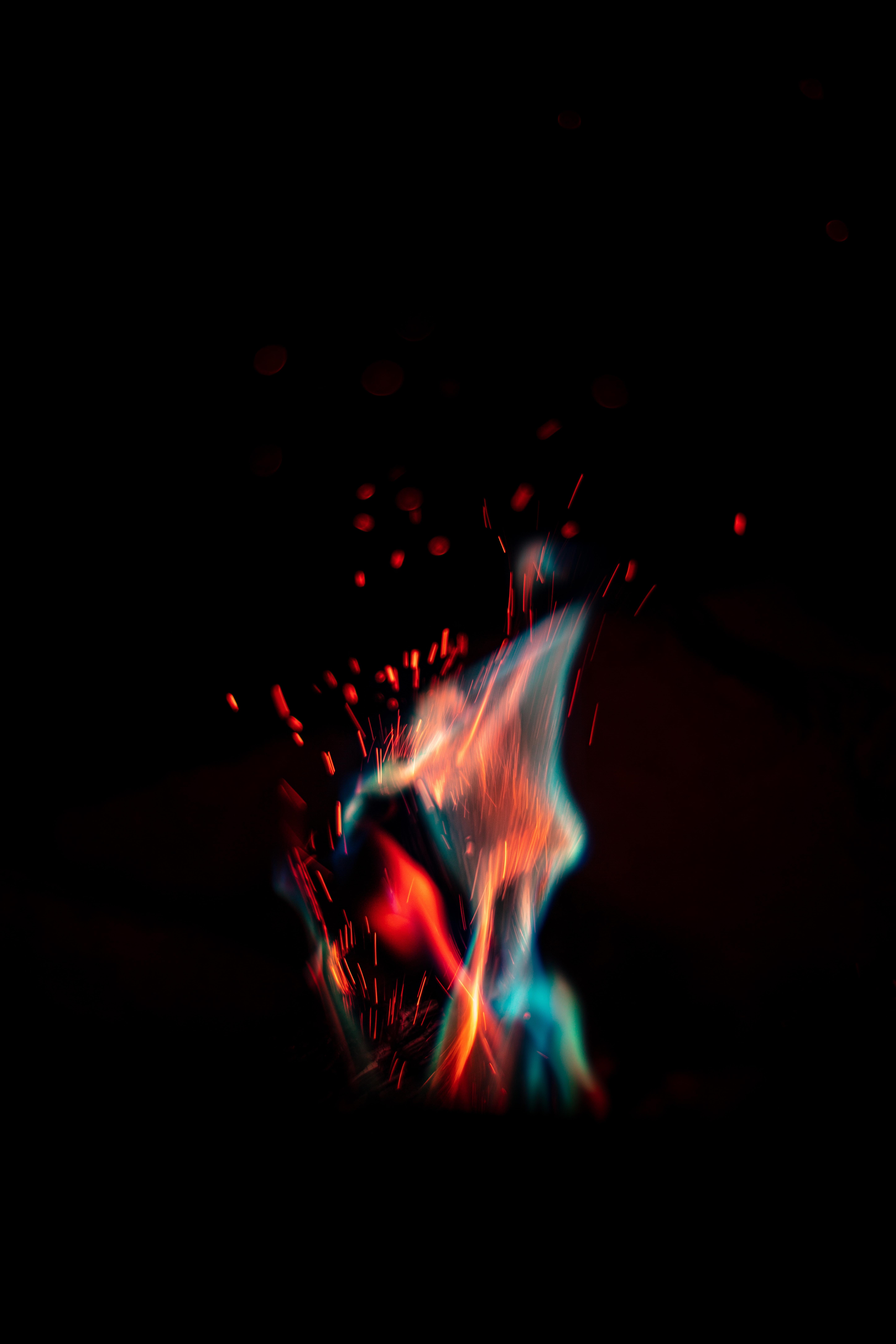 5792x8688 Mobile wallpaper: Sparks, Macro, Flame, Fire, Dark, 117091 download the picture for free