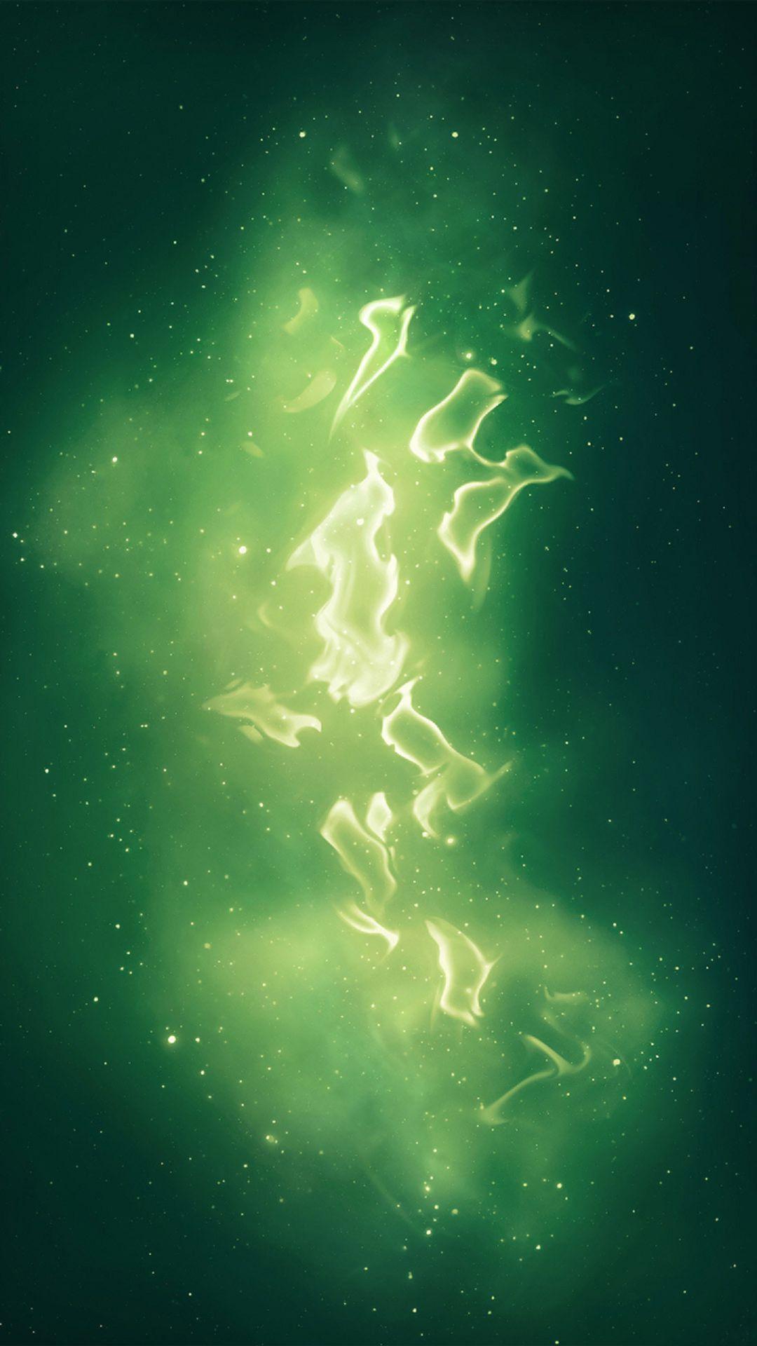 1080x1920 Green Galaxy Wallpaper