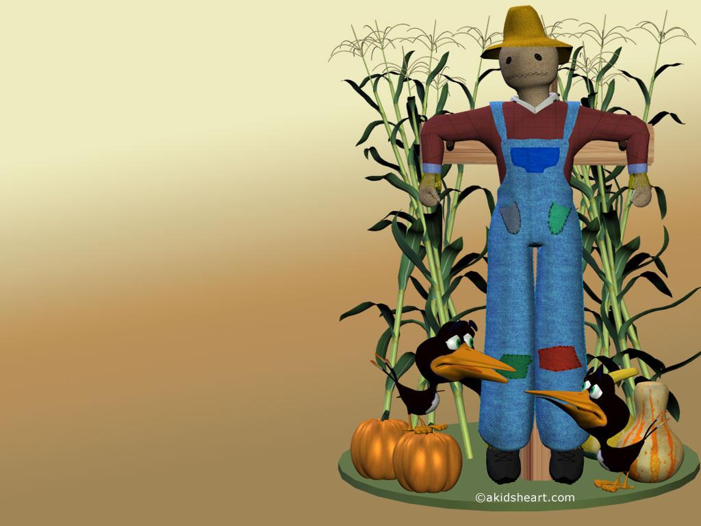 1024x768 Autumn Scarecrow Wallpaper