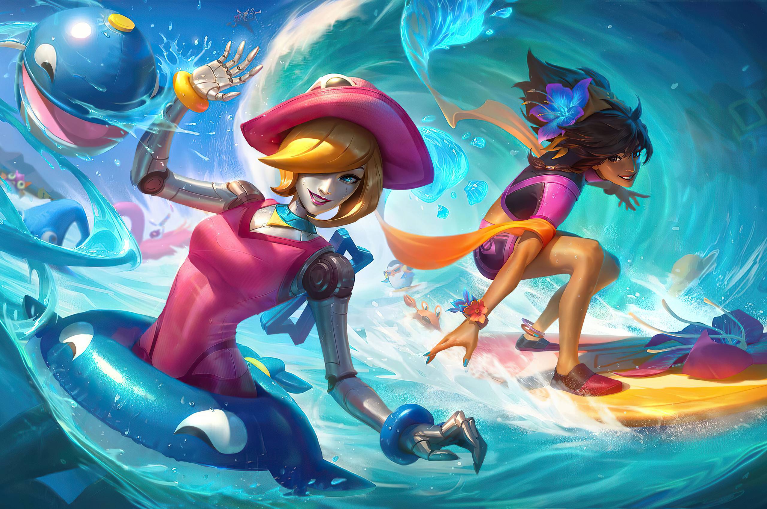 2560x1700 Pool Party Orianna And Taliyah League Of Legends Chromebook Pixel HD 4k Wallpaper, Image, Background, Photo and Picture