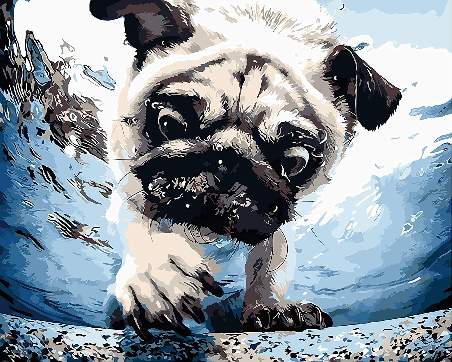 1500x1202 Paint by Numbers for Adults Dogs Artist Photo Series Paint by Number Kit with Acrylic Paints, Brushes Canvas DIY Painting by Numbers for Adults and Kids
