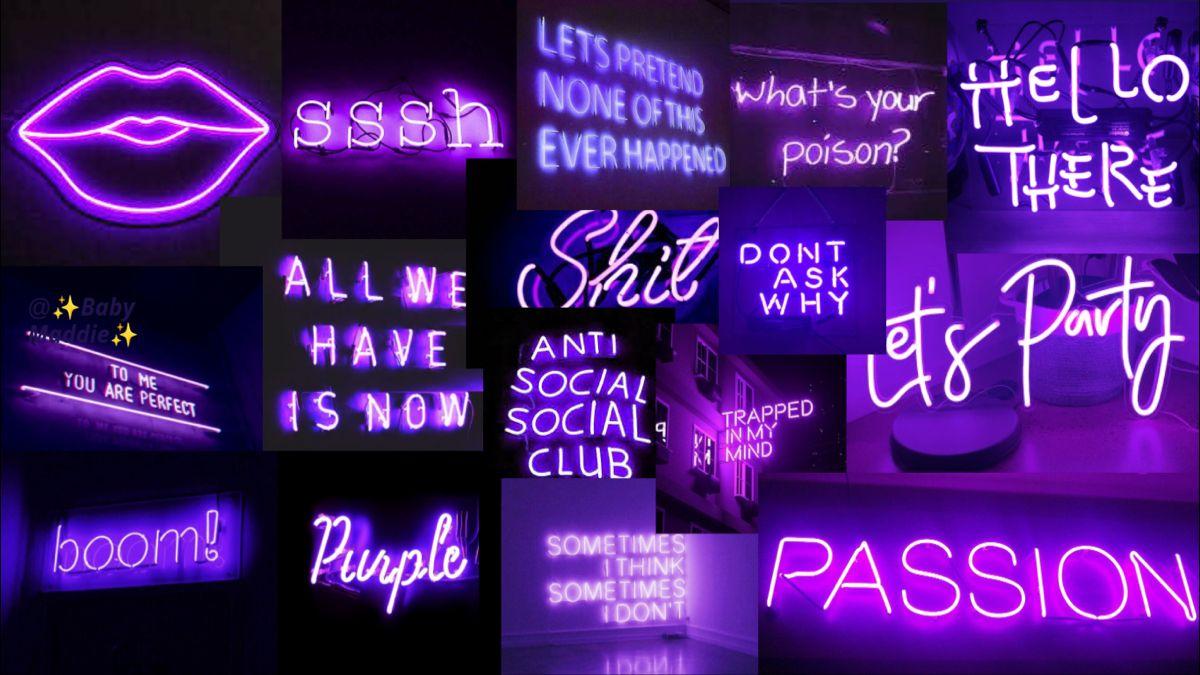 1200x675 Neon Purple Aesthetic Wallpaper For PC Laptop - ✨