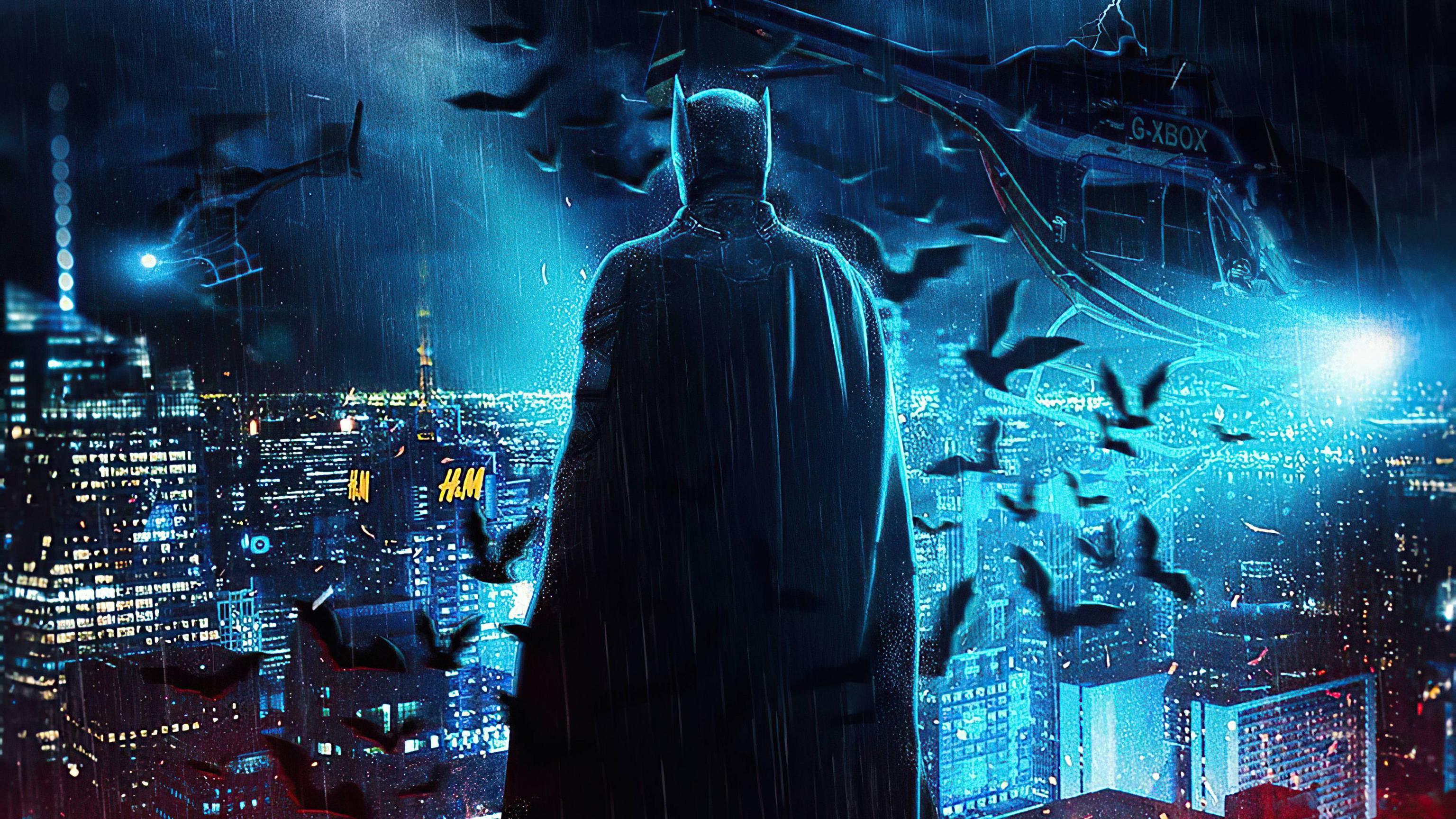 3072x1728 The Batman Over Gotham City 4k, HD Superheroes, 4k Wallpaper, Image, Background, Photo and Picture