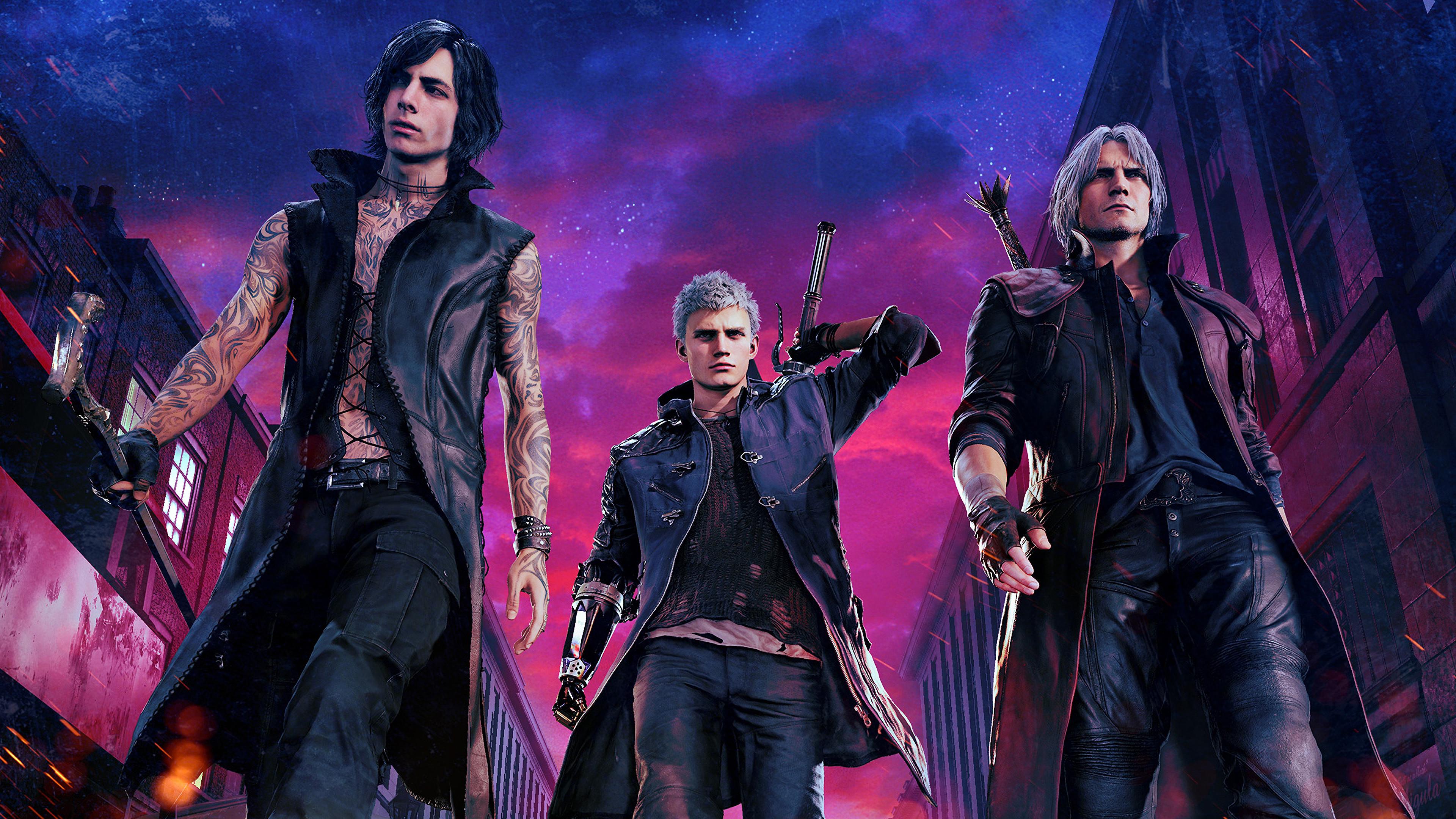 3840x2160 devil may cry 5 v nero dante club Wallpaper