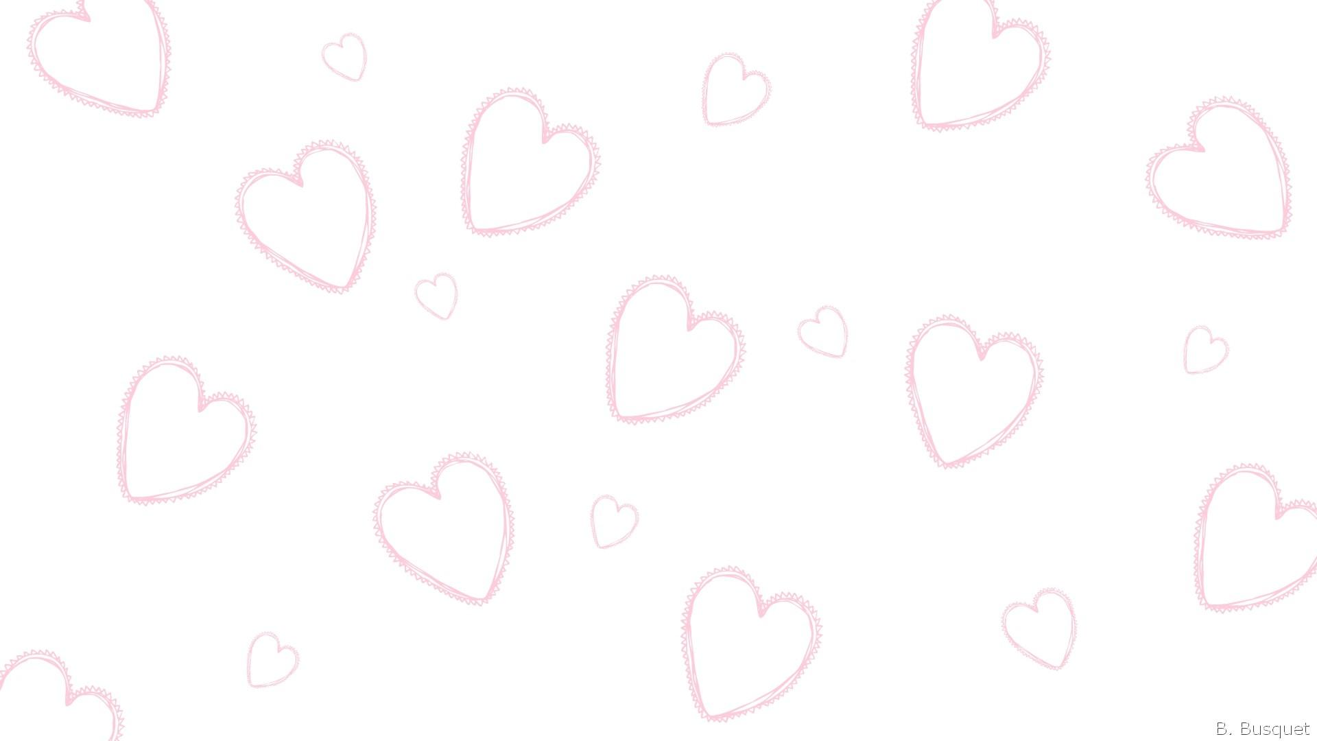 1920x1080 Pink And White Heart Wallpaper