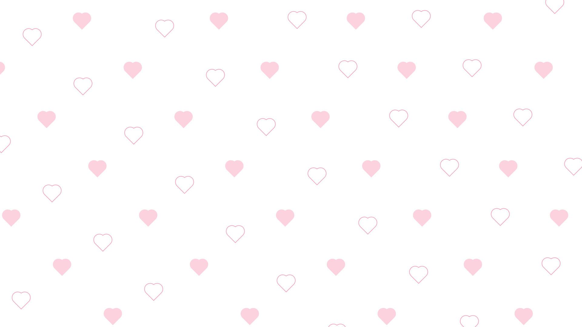 1920x1080 cute pink heart shape on white wallpaper illustration, perfect for wallpaper, backdrop, postcard, background, banner for your design