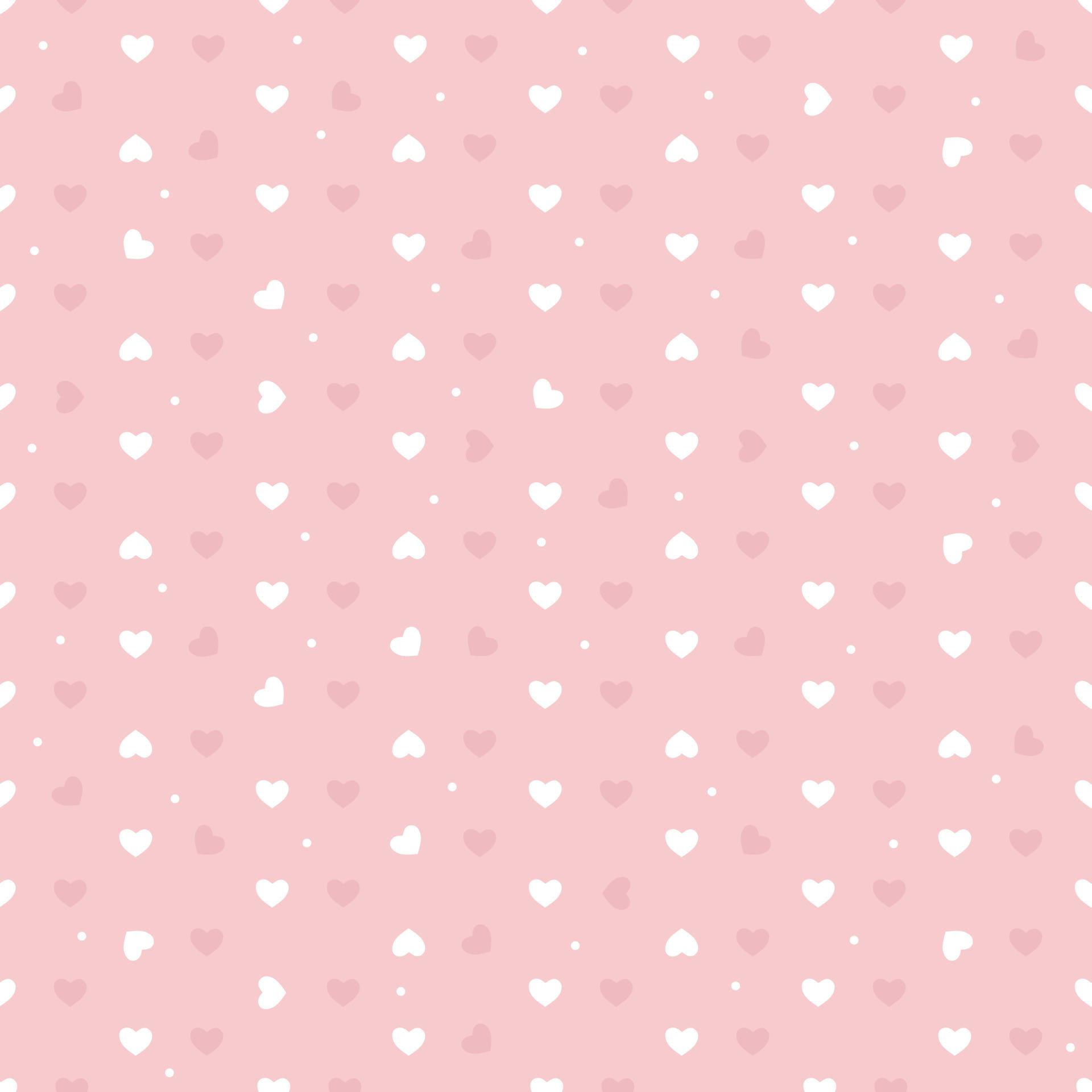 1920x1920 Seamless pattern of white hearts on a pink background. Use on Valentines Day on textiles, wrapping paper, background, souvenirs. Vector illustration