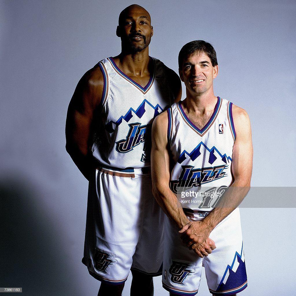 1024x1024 Karl Malone and John Stockton of the Utah Jazz pose for a photo circa. John stockton, Karl malone, Utah jazz