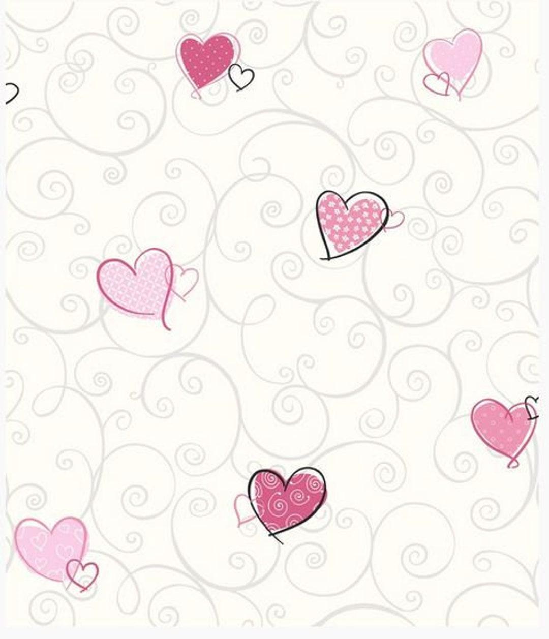 1080x1257 Whimsical Polka Dot Heart Wallpaper Girl Nursery Room Décor