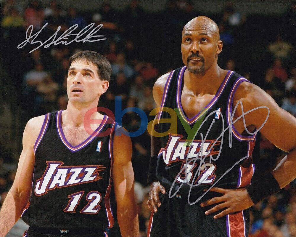 1000x800 JOHN STOCKTON KARL MALONE Utah Jazz Signed 8x10 Photo reprint