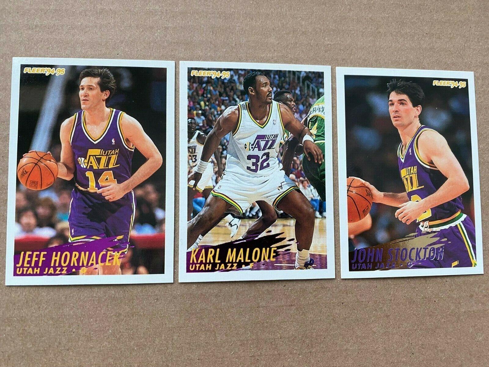 1600x1200 UTAH JAZZ Star Lot (5) 1994 95 Fleer MALONE JOHN STOCKTON JEFF HORNACEK