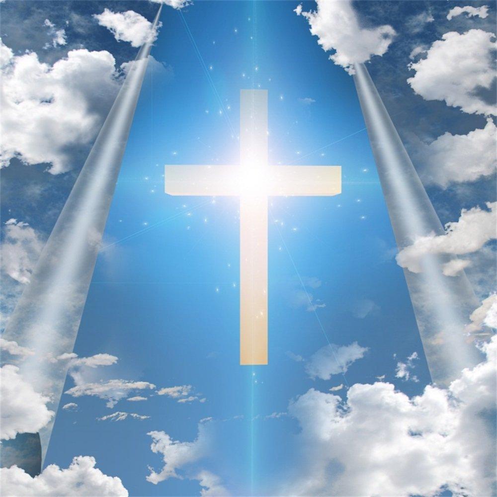 1000x1000 Amazon.com : Leowefowa 5x5ft Vinyl Jesus Christian Easter Backdrop Lighting Cross Blue Sky White Cloud Religious Belief Photography Background for Church Kids Adults Happy Holiday Party Decor Photo Studio Props