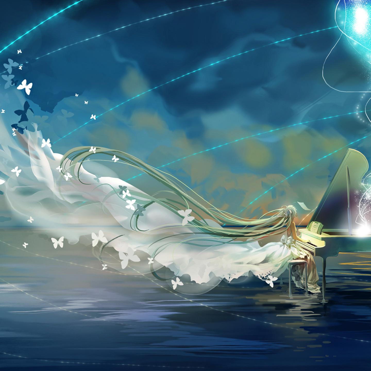 1440x1440 vocaloid, hatsune miku, piano 1440x1440 Resolution Wallpaper, HD Anime 4K Wallpaper, Image, Photo and Background