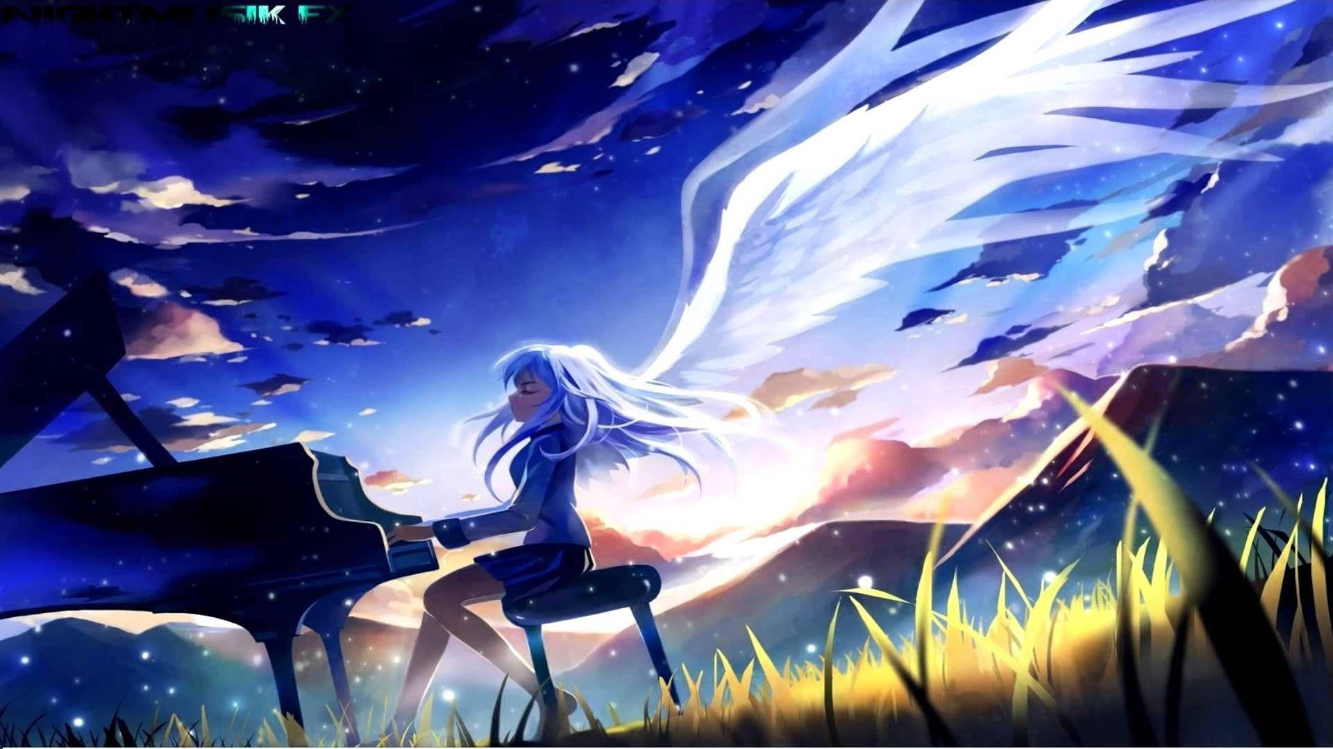 1920x1080 Download 1920x1080 Full HD Angel Playing Piano Wallpaper