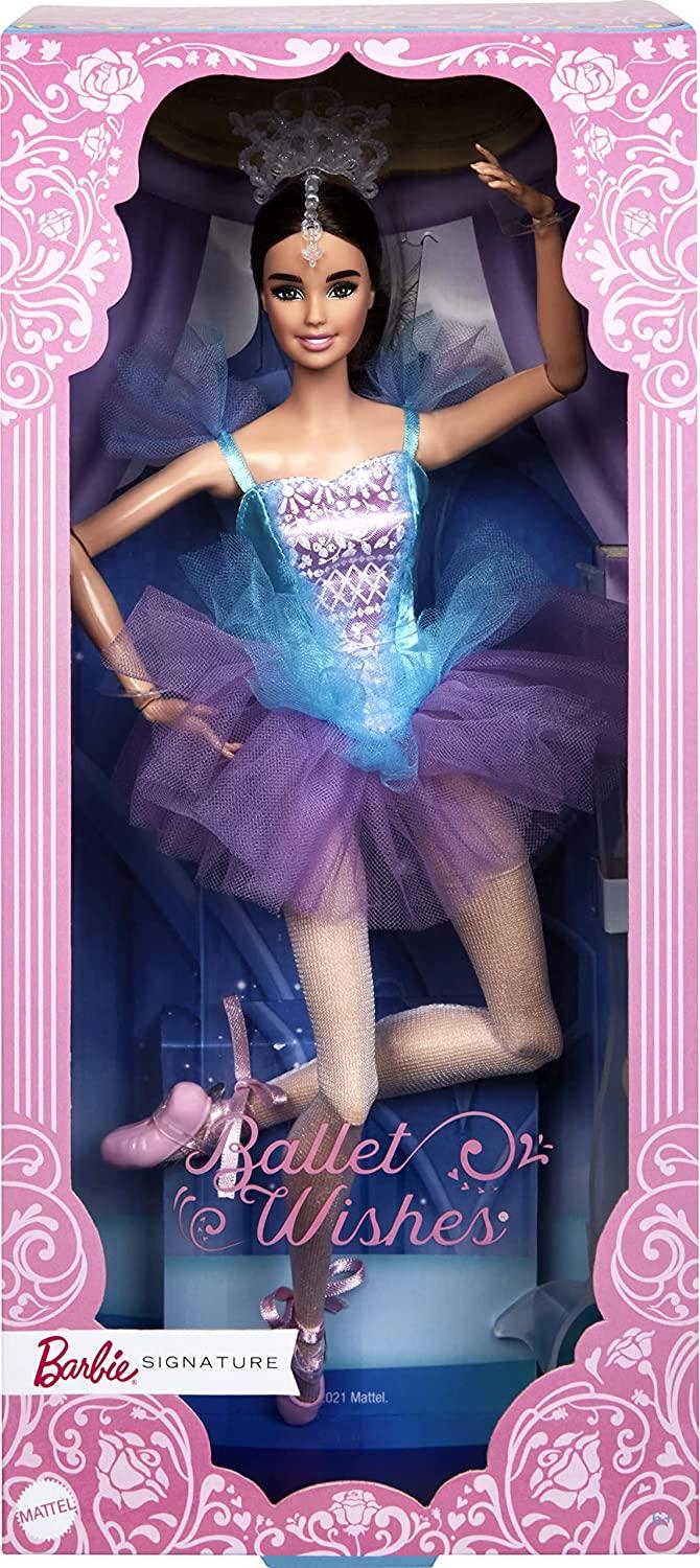 670x1500 Barbie Signature Ballet Wishes Doll Brunette 12 In Posable Wearing Ballerina Costume Tutu Pointe Shoes Tiara Model Gifts Toys