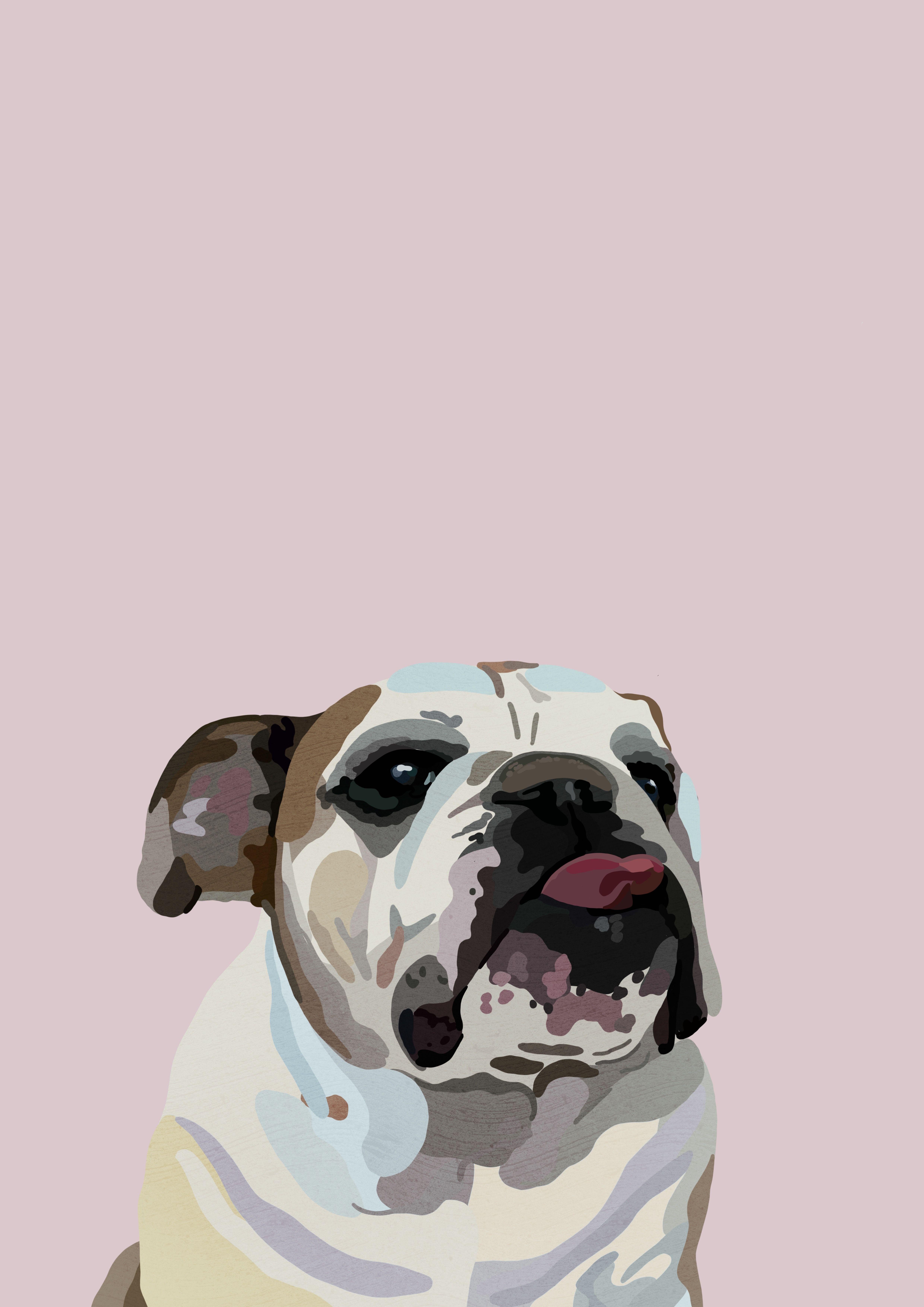 4961x7016 Illustration of an English Bulldog by Brownflower. Animal illustration, Animal paintings, Dog illustration