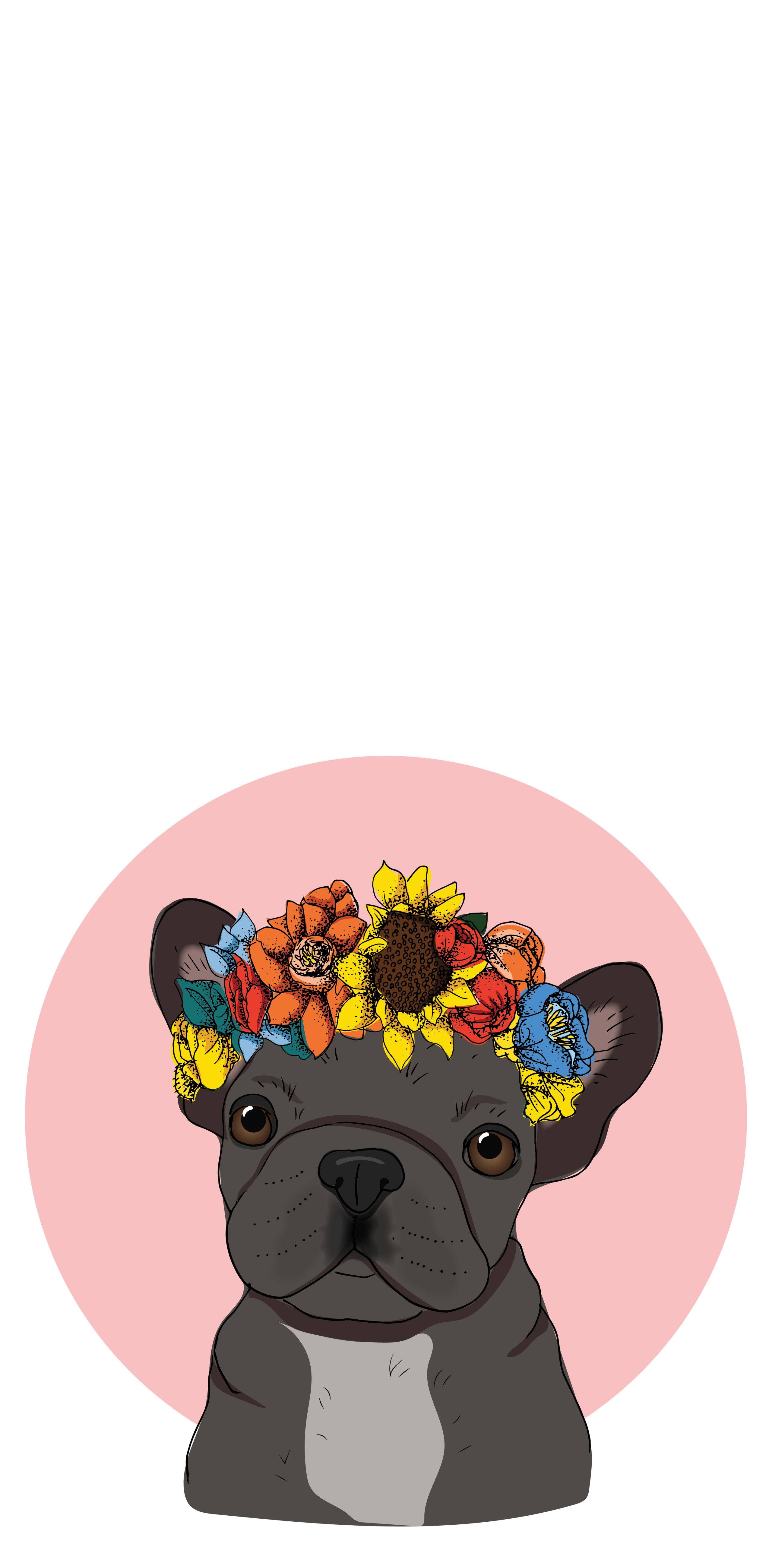 2560x5120 Aesthetic French Bulldog Wallpaper