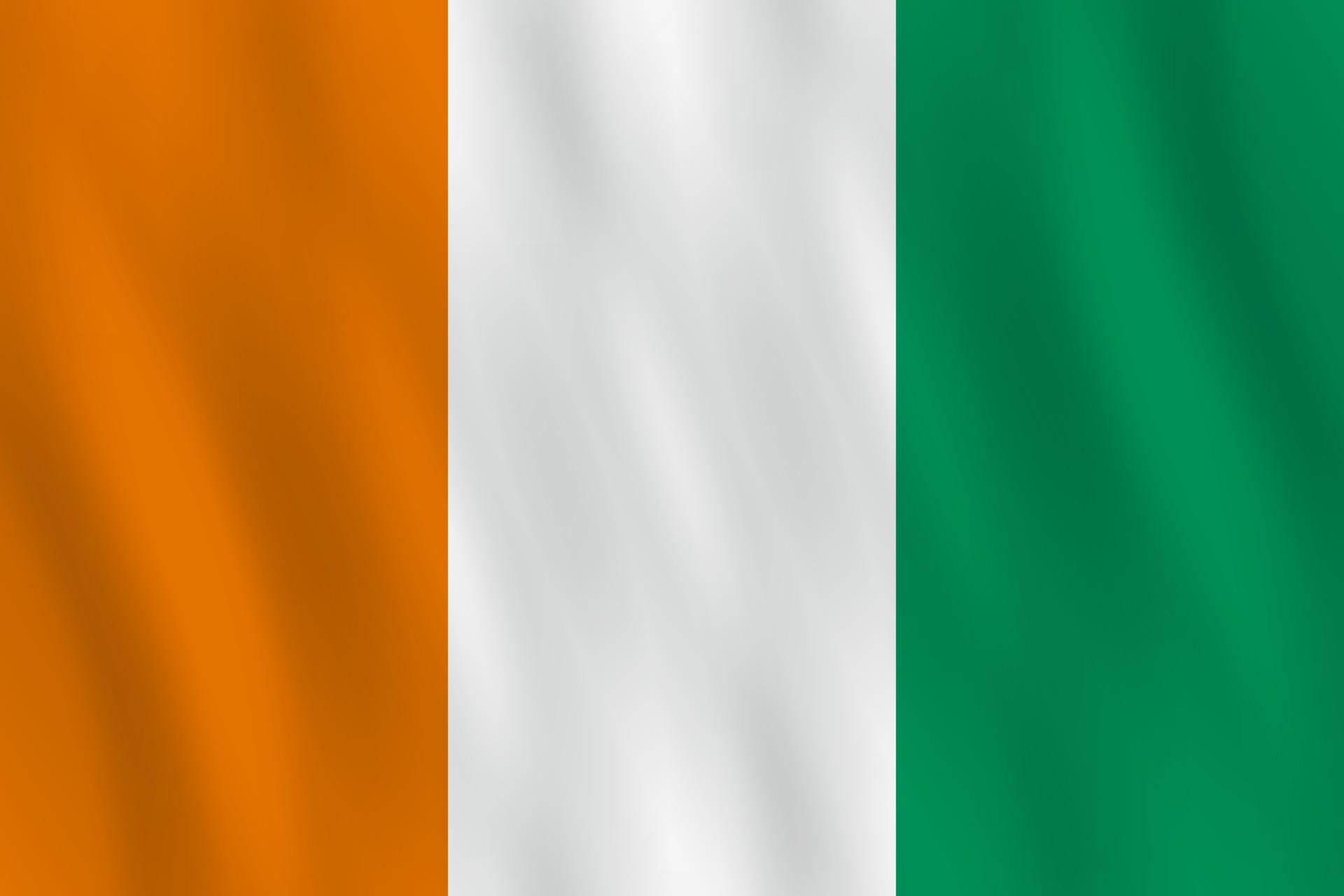 1920x1280 Ivory Coast flag with waving effect, official proportion