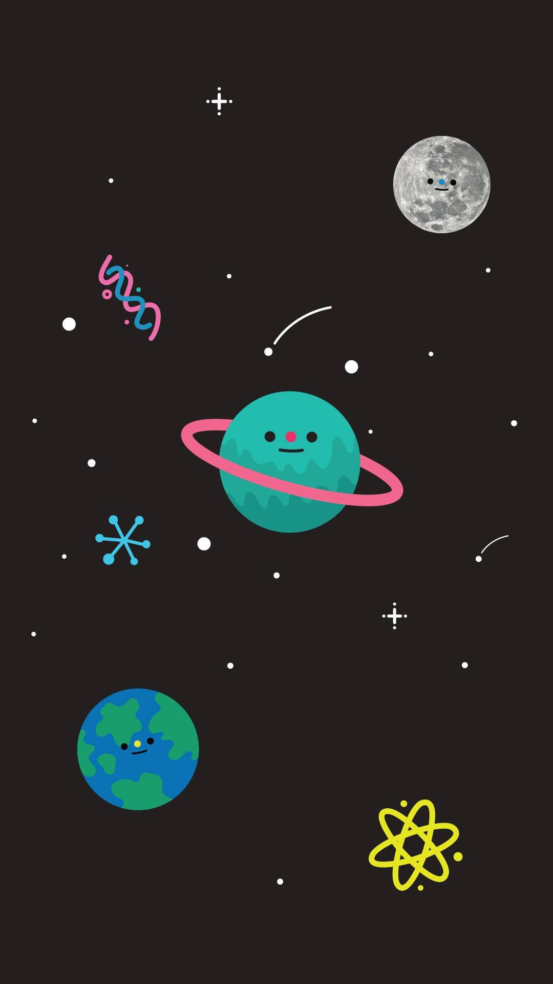 1080x1920 Download Cute Space Planets Wallpaper
