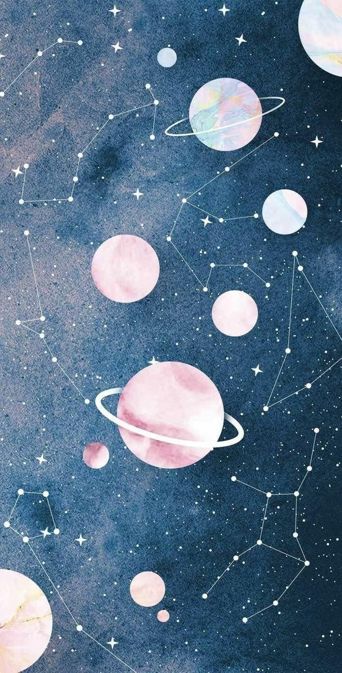 707x1389 Kawaii Space Wallpaper