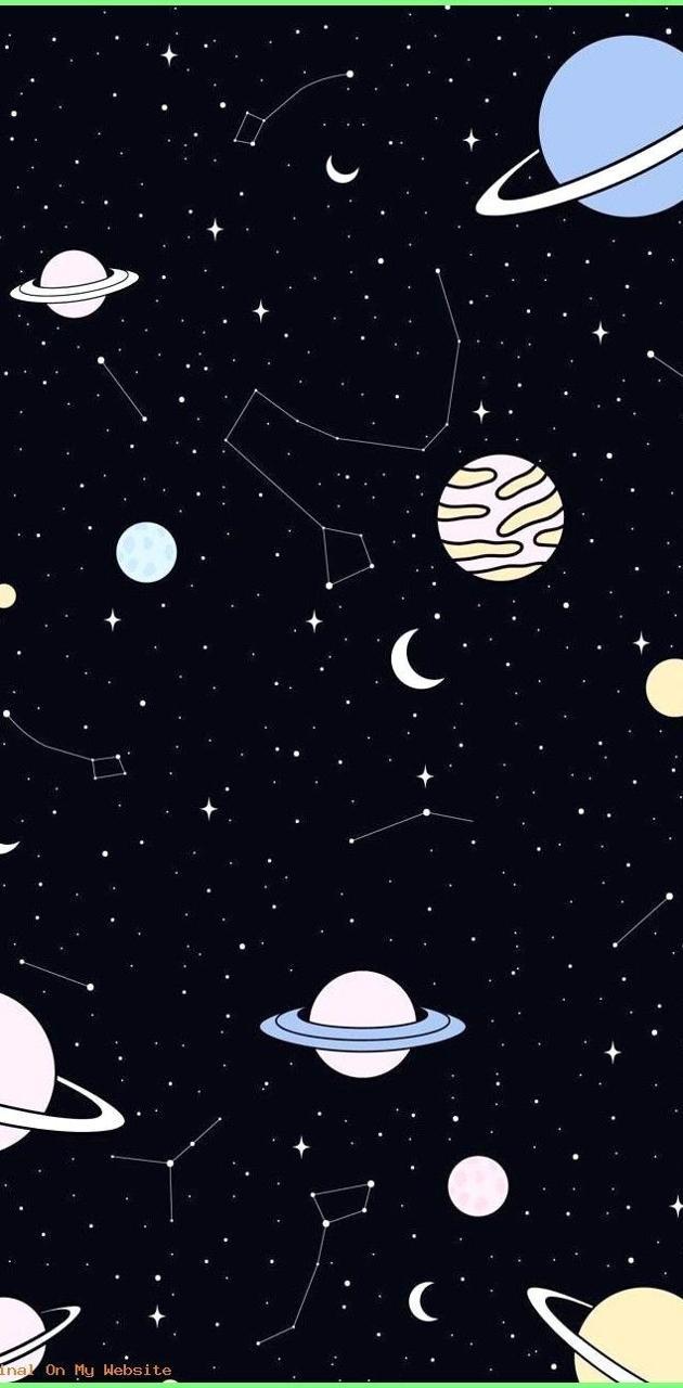 630x1280 Pastel Planets wallpaper
