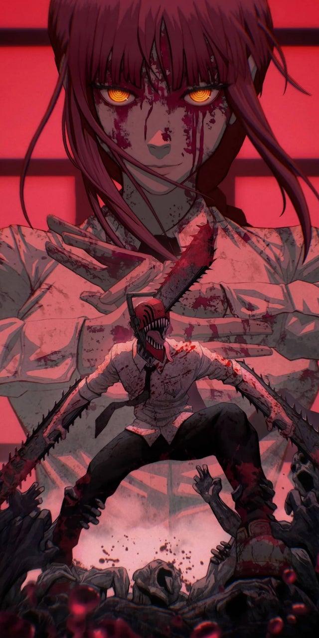 640x1280 Makima over Denji [Chainsaw Man] (2400x4800)