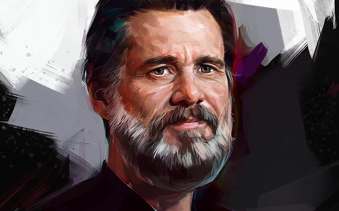 1280x800 Art Jim Carry Face Illust Portrait Wallpaper