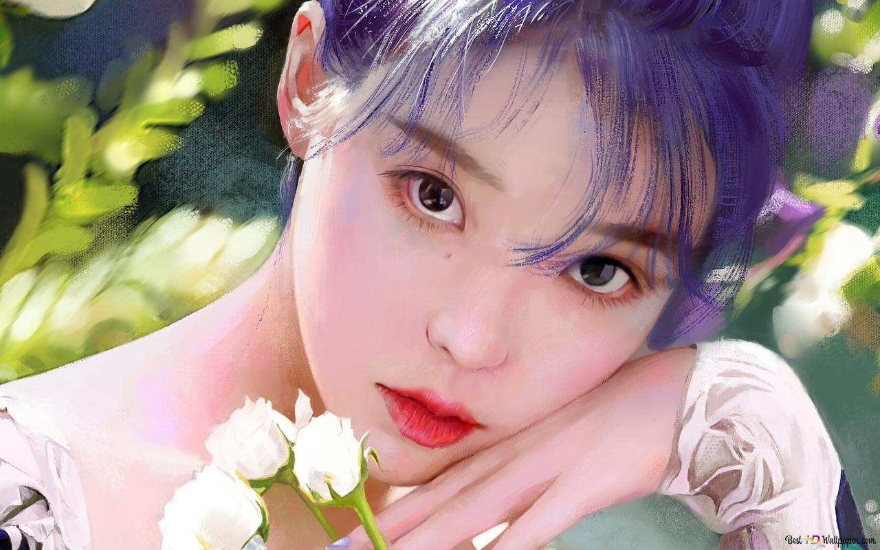 1280x800 Korean Actress 'IU' (Lee Ji Eun) Portrait Art 4K Wallpaper Download