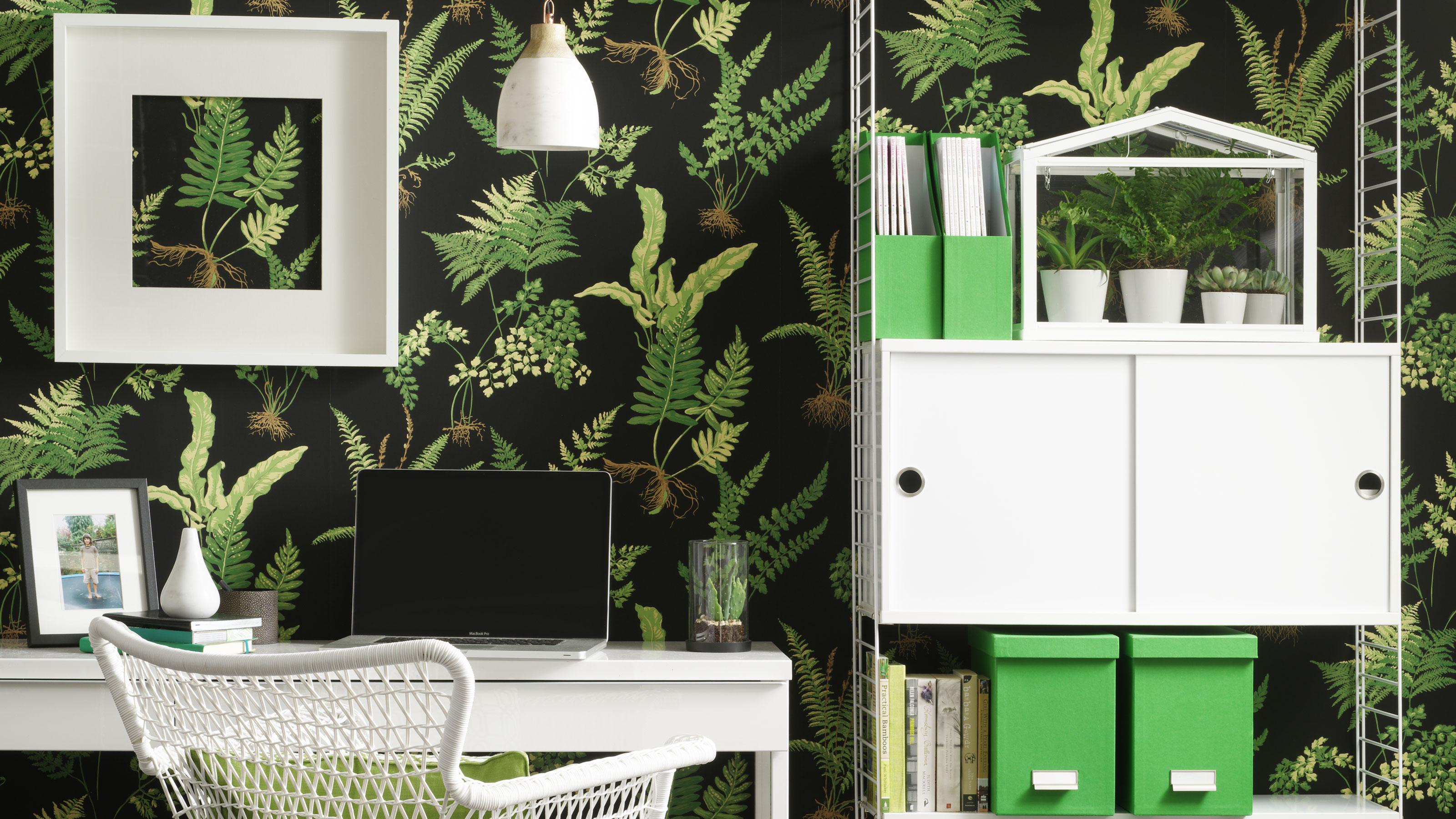 3200x1800 home office wallpaper ideas: to add colour and pattern