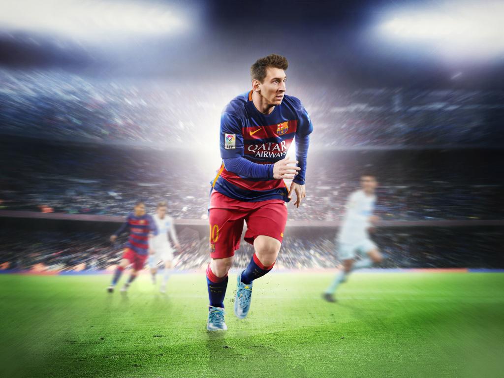 1024x768 Wallpaper lionel messi, footballer, fifa ea sports, video game desktop wallpaper, HD image, picture, background, 1d3e2f