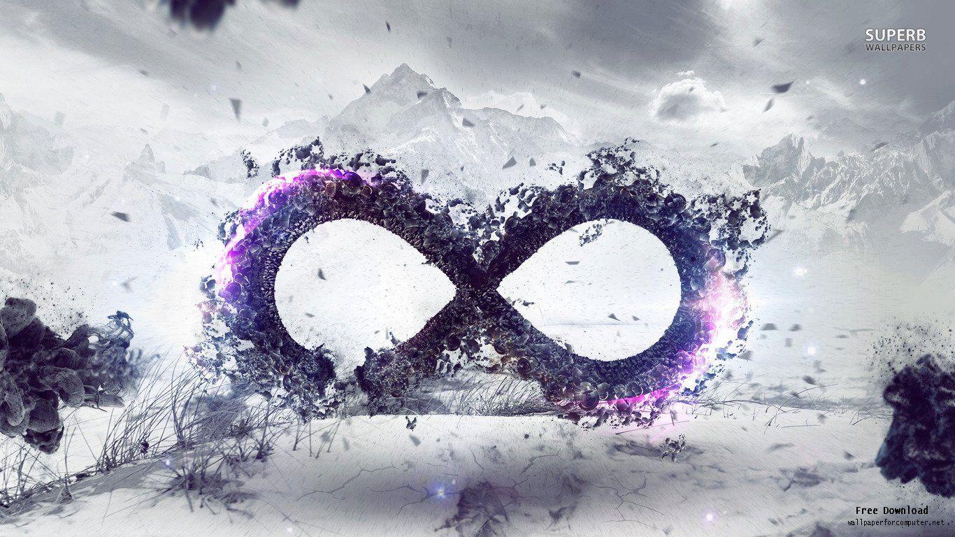 1366x768 Infinity Symbol Galaxy Wallpaper